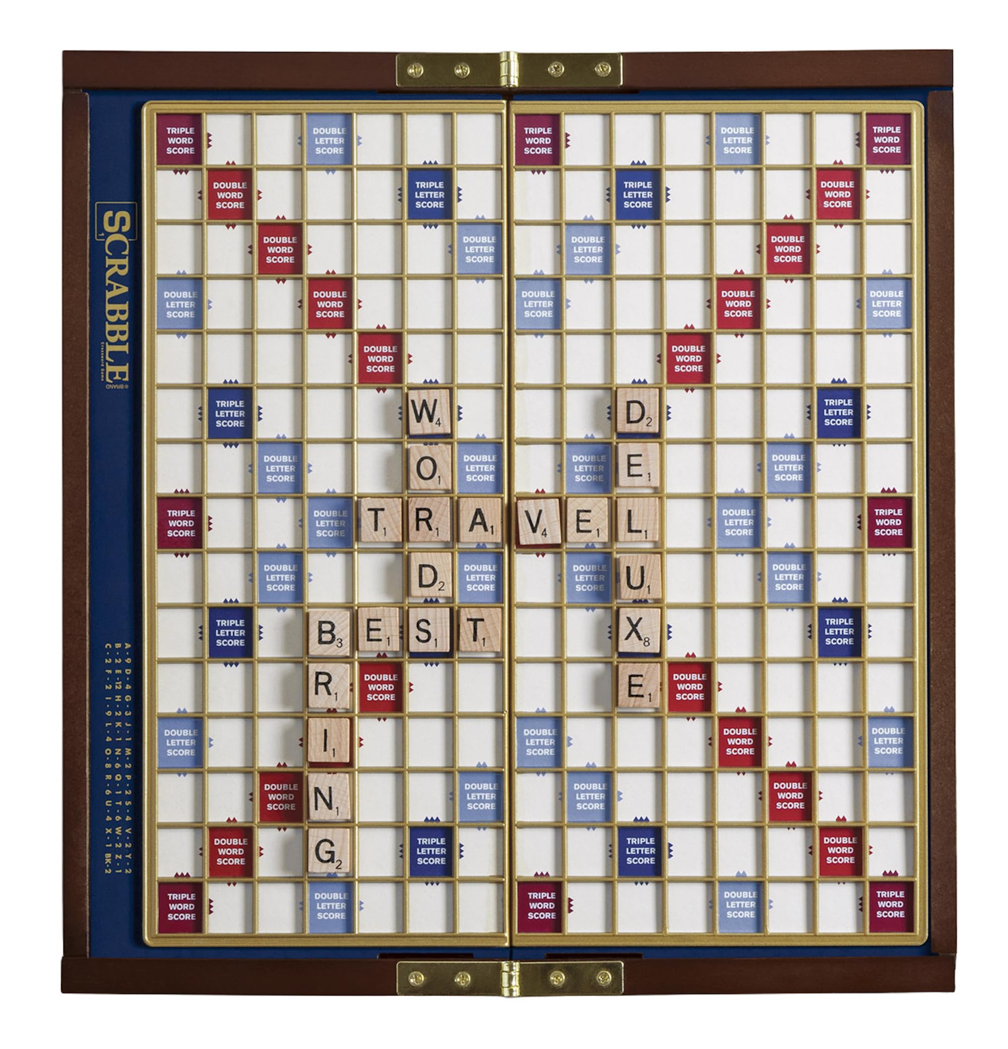 Scrabble Deluxe Travel Edition - Classic Word Game for Adults & Kids, Portable Board Game for Road Trips, Airplane & Family Game Nights | Perfect for Travel, Parties & Educational Fun