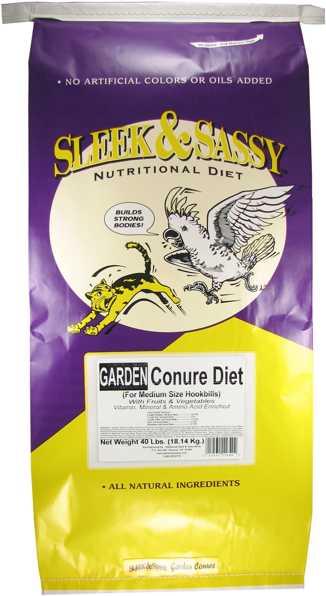 Premium Garden Conure Parrot Food - 40 lbs Bag | Nutrient-Rich Blend for Healthy Feathers & Energy | Perfect for Daily Feeding & Training Rewards