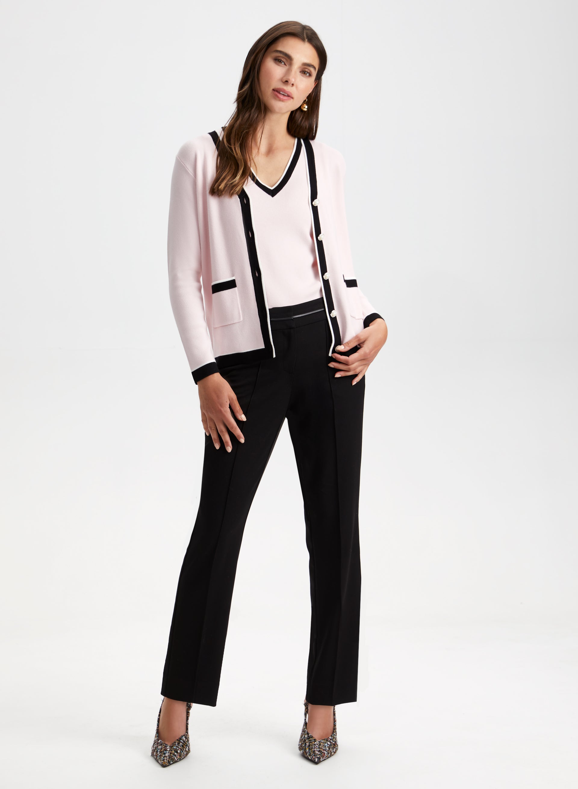 City Fit Straight Leg Pants for Women - High Waisted Office Trousers, Comfortable Stretch Work Pants for Business Casual & Professional Wear
