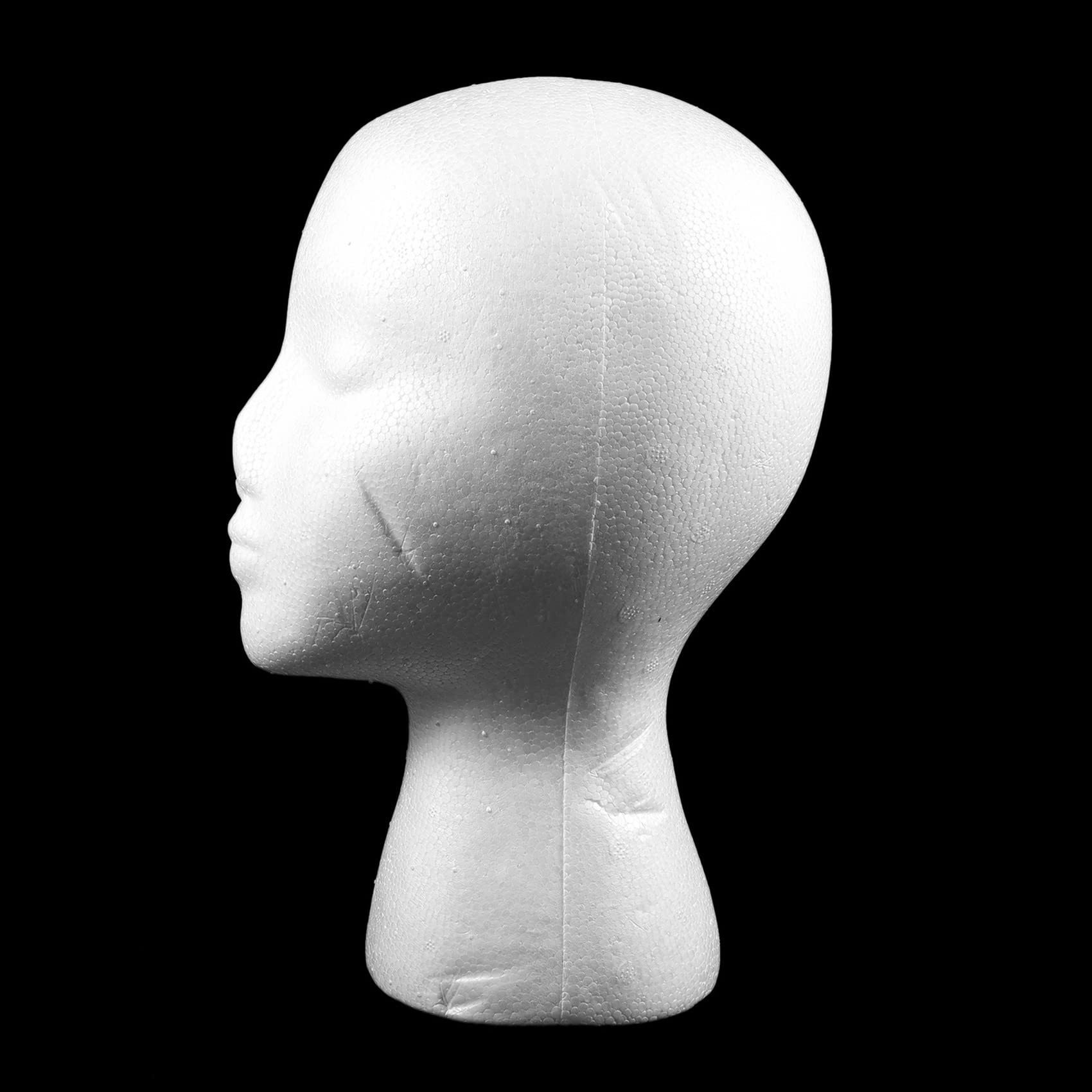 5PCS Female Foam Mannequin Head Display Stand - 27.5 x 52cm Polystyrene Wig Cap Headphone Holder for Retail Store, Salon & Window Display