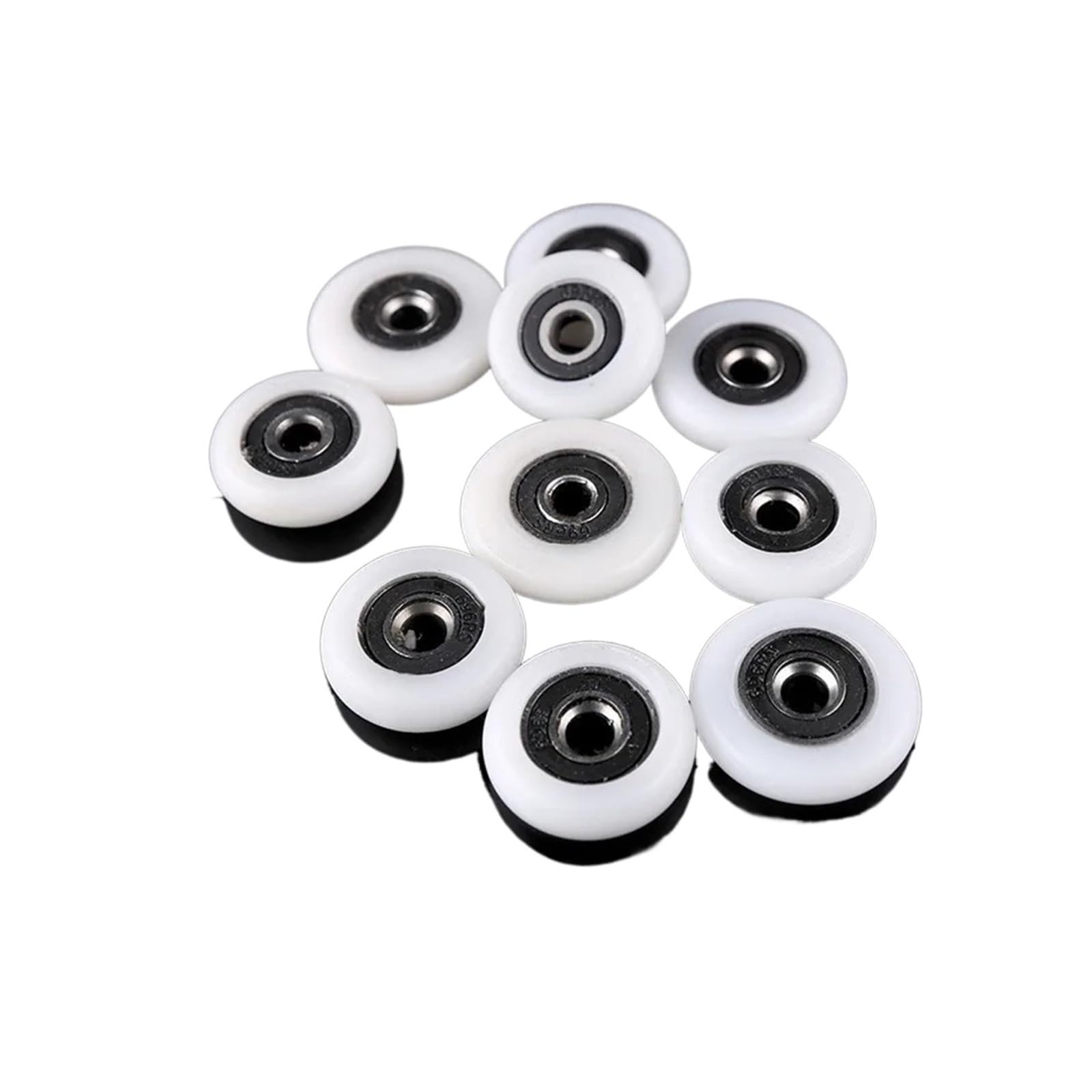 8-Piece Set 19/23/25/27mm Plastic Sliding Door Bearing Rollers - Smooth Gliding Wheels for Shower Cabin, Spa Room, and Sliding Door Systems (S260-8pcs, 25mm) - Perfect for Bathroom Renovation & Home Improvement Projects