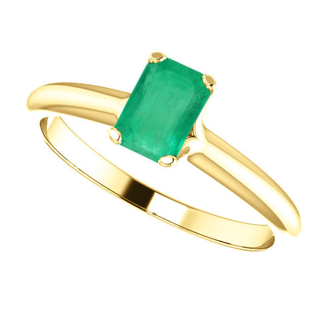 0.85 Carat Natural Emerald Solitaire Engagement Ring in 14K Gold - Perfect for Proposals, Anniversaries & Bridal Jewelry Gifts