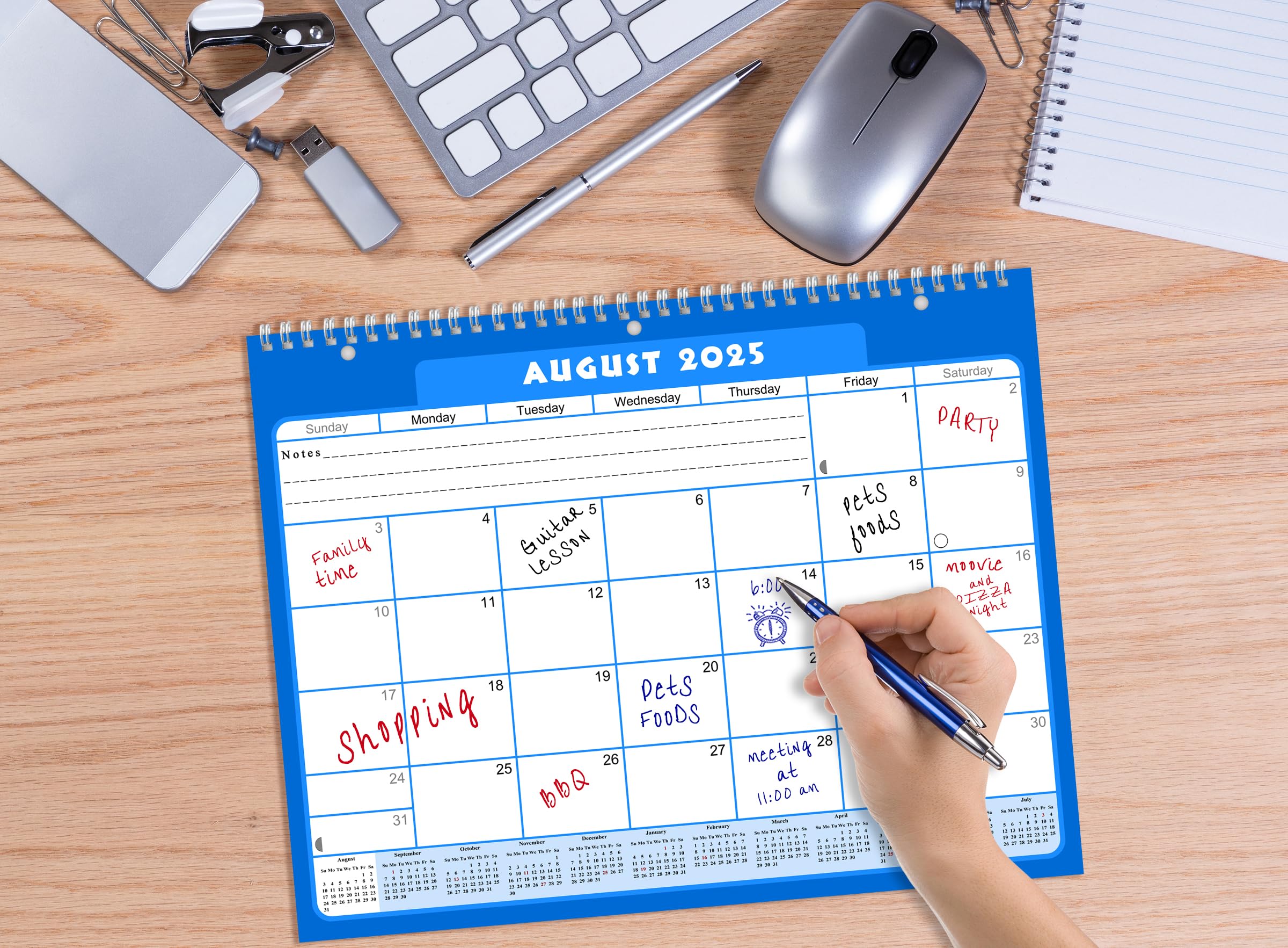 2025-2026 12-Month Academic Wall & Desk Calendar Planner with 3-Ring Binder - Perfect for Students, Teachers & School Organization - Ideal for Classroom, Home Office & Study Planning