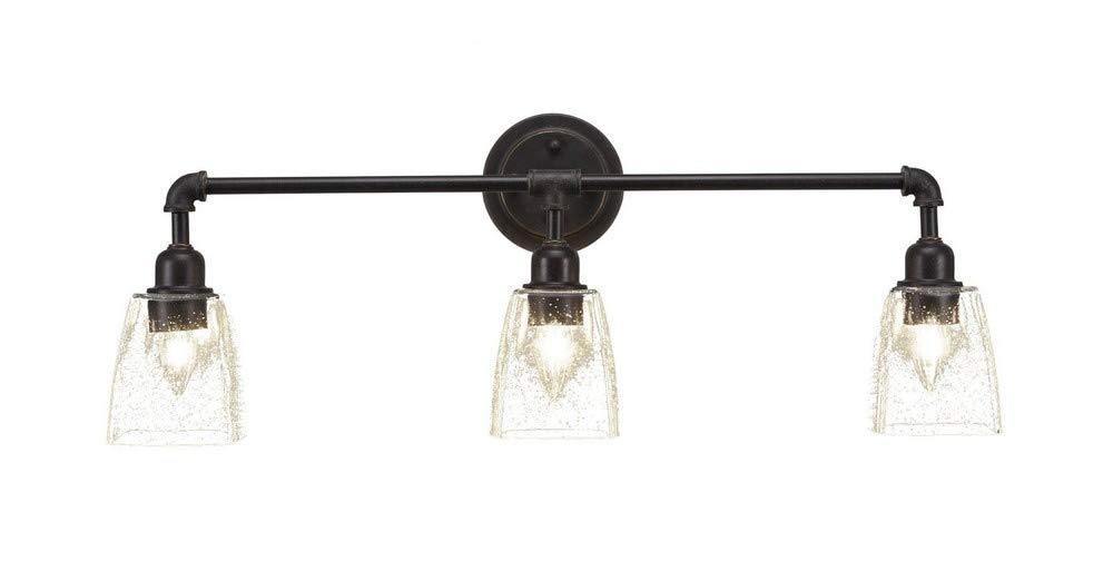 Toltec Lighting 183-DG-461 Vintage 3-Light Bathroom Vanity Bar with 4.5