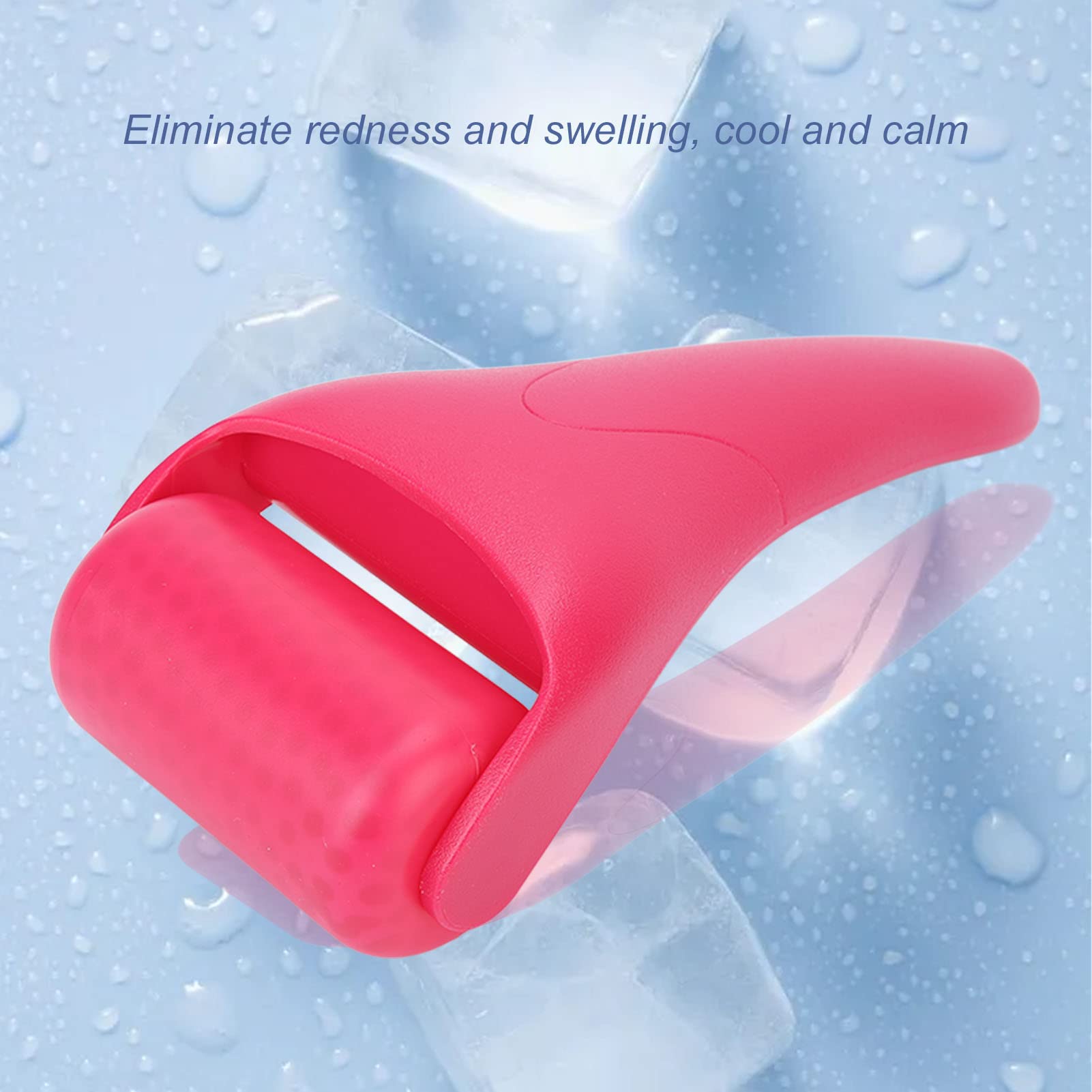 Cooling Facial Ice Roller for Puffy Eyes & Skin Rejuvenation - Rose Red Face Massager for Men & Women - Perfect for Home Spa & Post-Workout Recovery