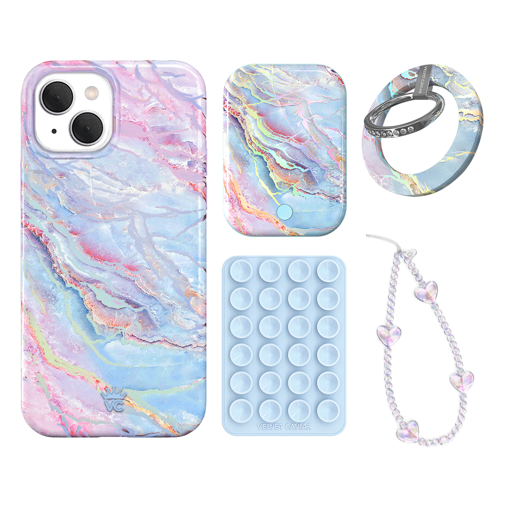 Holo Moonstone iPhone Case with Grip - Stylish & Protective Phone Cover for iPhone 13/14/15 - Perfect for Everyday Use, Travel & Outdoor Activities