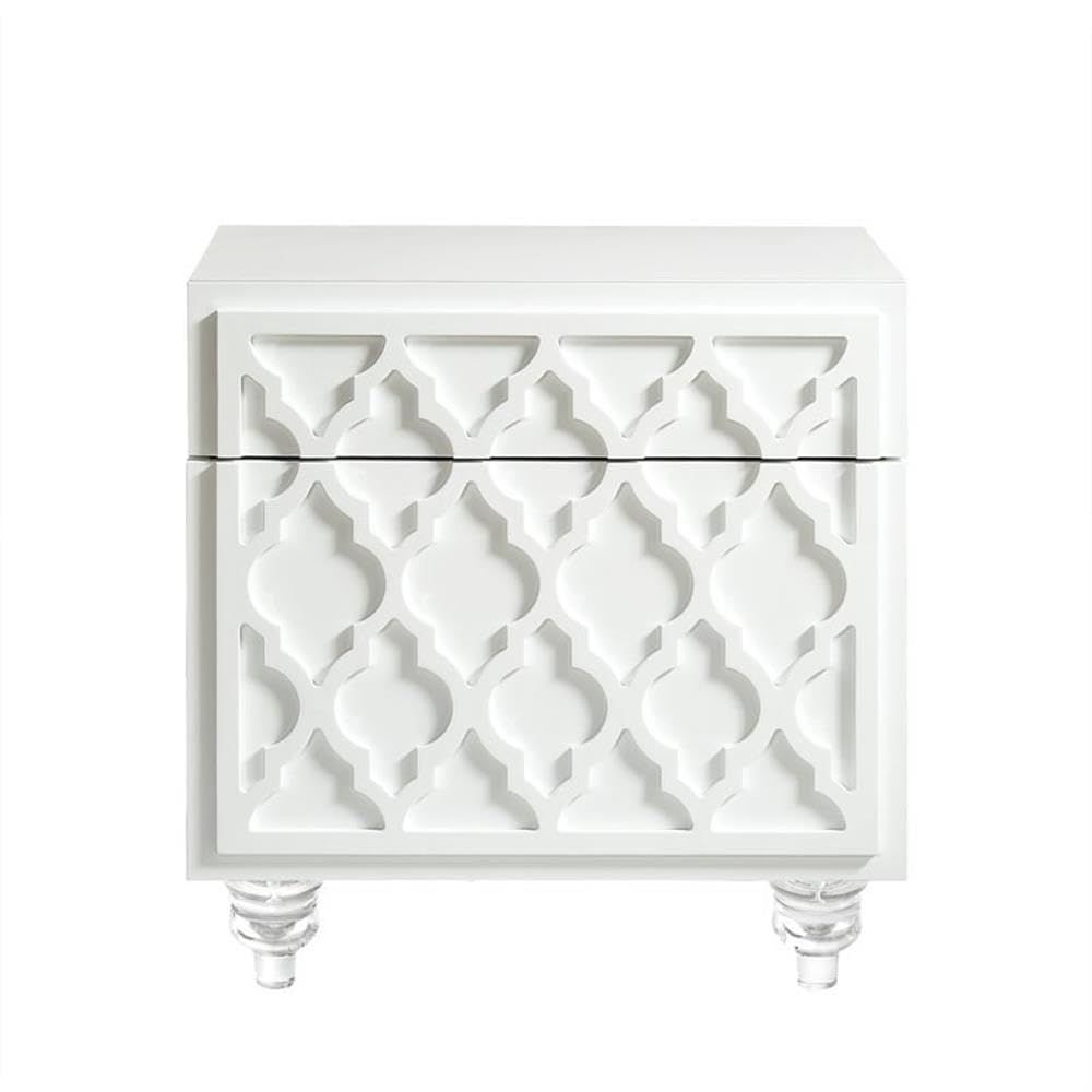 Modern White 1-Drawer Nightstand - Minimalist Bedside Table for Bedroom, Guest Room & Nursery - Compact Storage Solution with Smooth Gliding Drawer