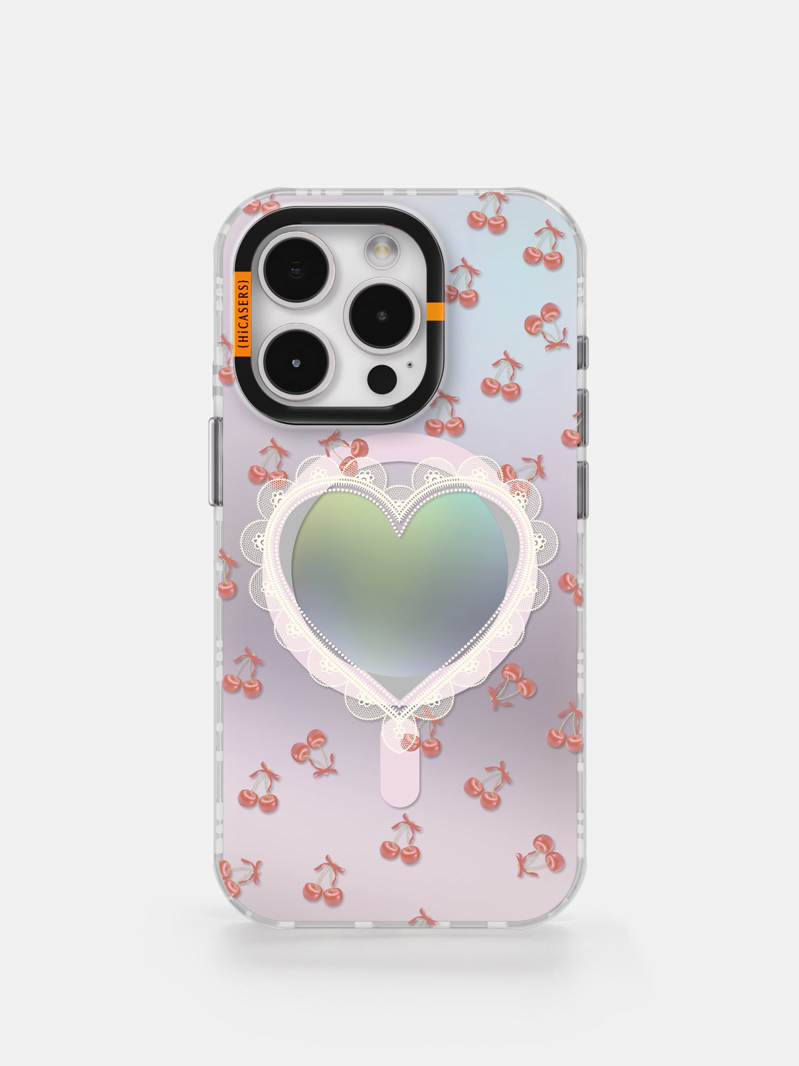 Iridescent Heart Mirror Phone Case - Pink Aesthetic Accessory for Selfies, Gifts & Fashion