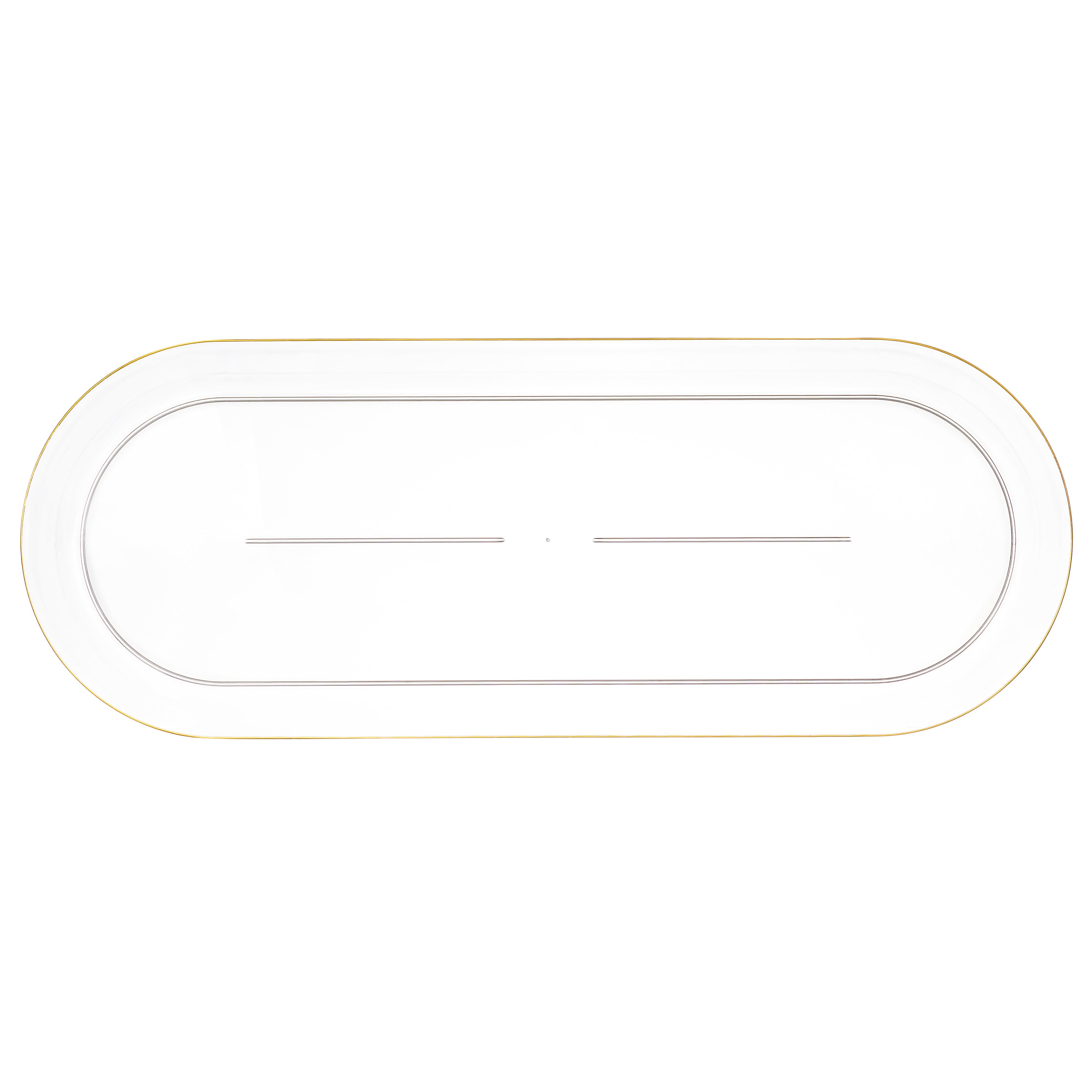 2 Pack Classic Clear & Gold Rim Oval Serving Dishes - Elegant Appetizer Platters for Parties, Weddings & Holiday Entertaining