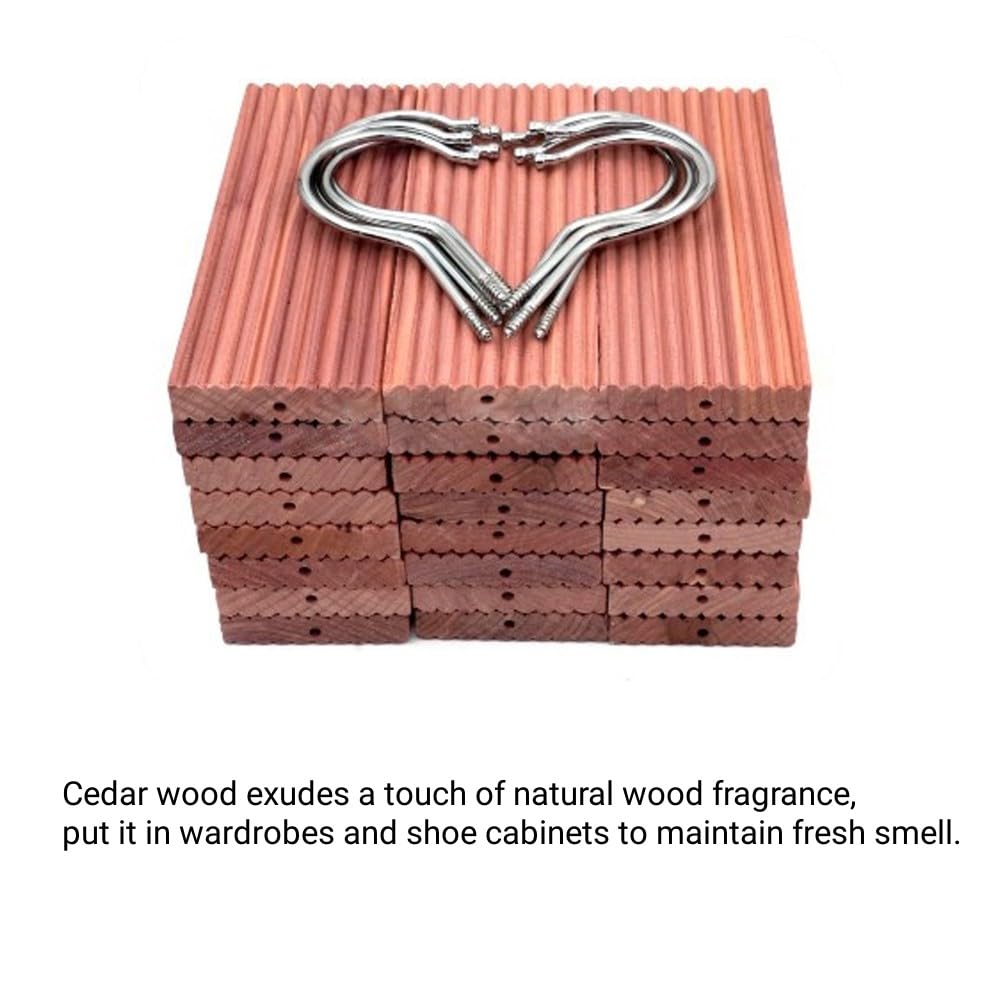 5pcs Aromatic Cedar Wood Closet Hangers for Clothes Storage - Natural Moth Repellent & Mustiness Prevention - Wardrobe Freshener for Closet, Drawer and Garment Protection