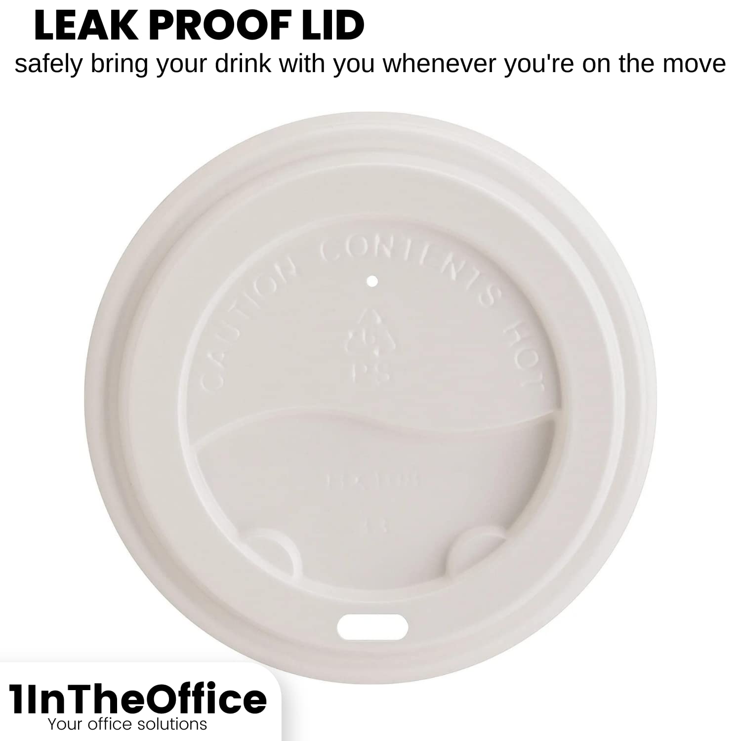InTheHome 10 oz Disposable White Paper Coffee Cups with Lids - 50 Pack for Hot Drinks, Perfect for Office, Cafes, Parties & Takeout