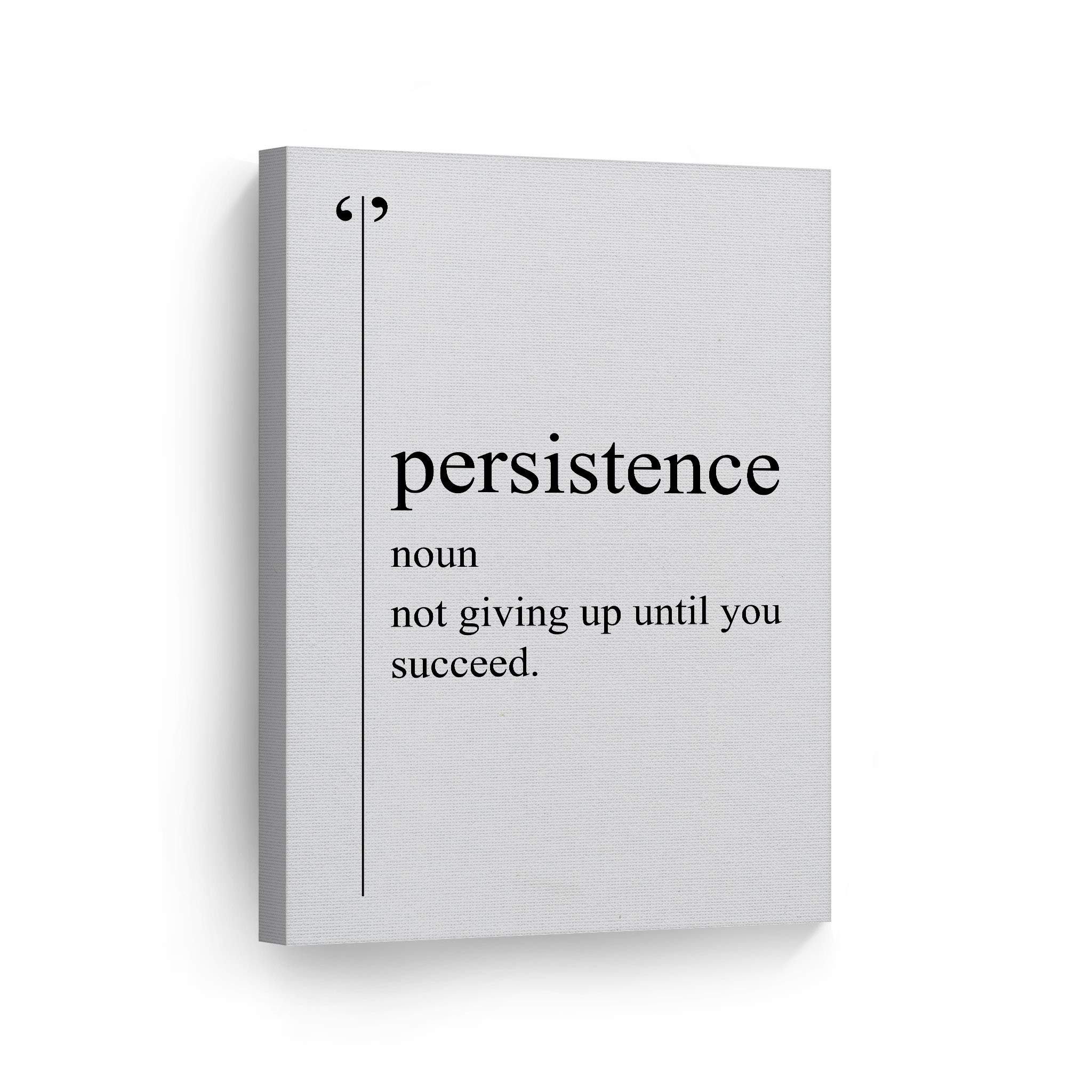 Persistence Definition Black & White Motivational Canvas Wall Art - Inspirational Dictionary Art Print for Office & Home Decor - Ready to Hang 36x24 - Perfect Gift for Entrepreneurs & Professionals - Ideal for Living Rooms, Home Offices & Workspaces