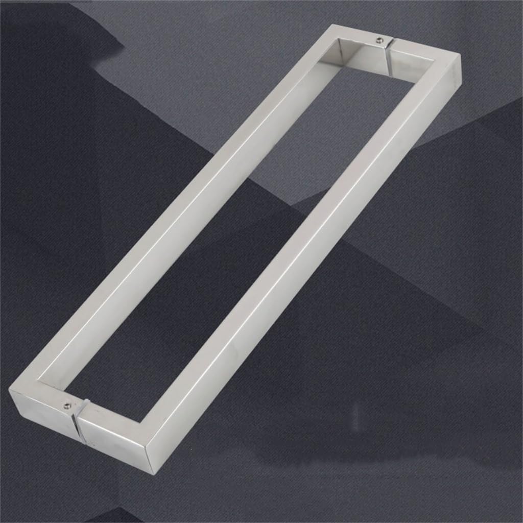 Stainless Steel Square Double Curved Glass Door Handle for Shower & Bathroom - Durable Bath Hardware for Modern Home & Commercial Use