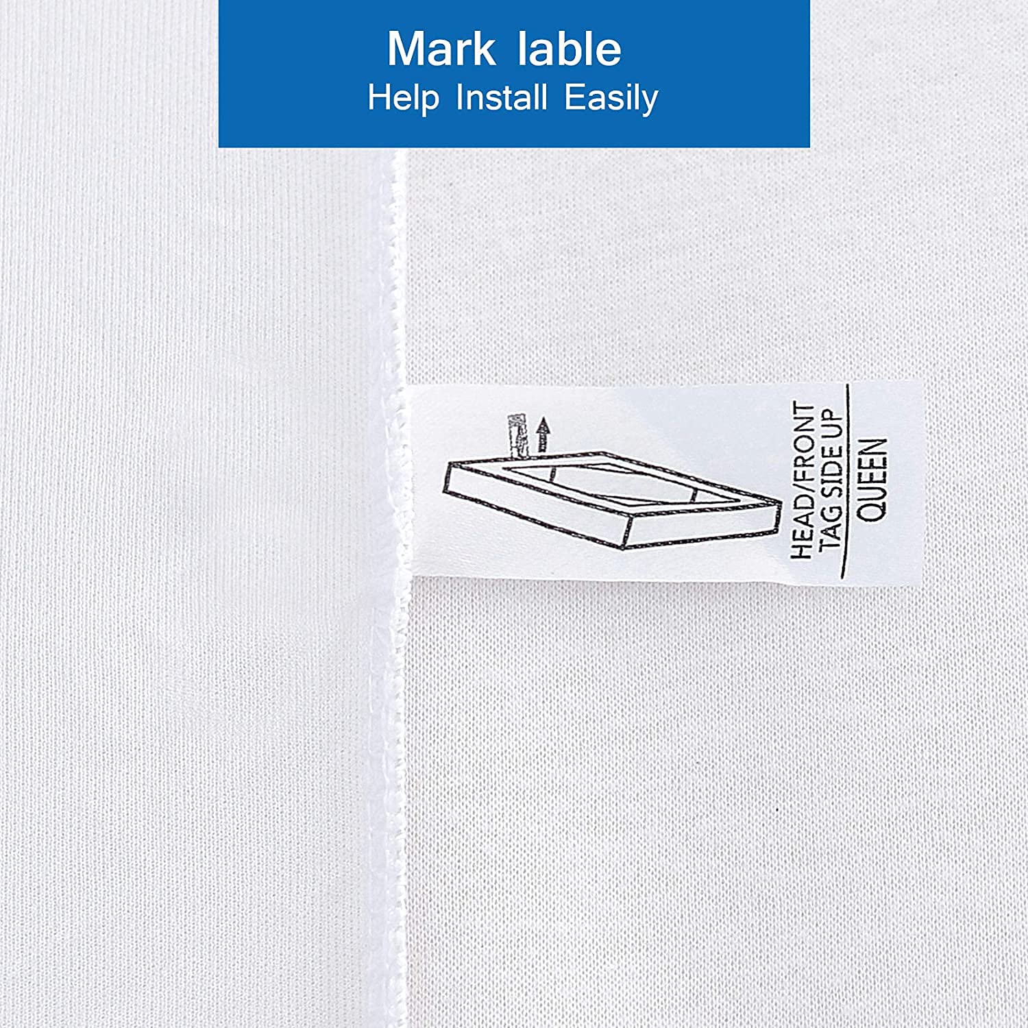 Queen Size Box Spring Cover - Stretchable & Snug Fit Mattress Wrap with 4-Side Protection, Ultra Soft Wrinkle-Free Fabric - Perfect for Hotels and Home Bedrooms (White) | Ideal for Guest Rooms, Master Bedrooms, and Airbnb Rentals