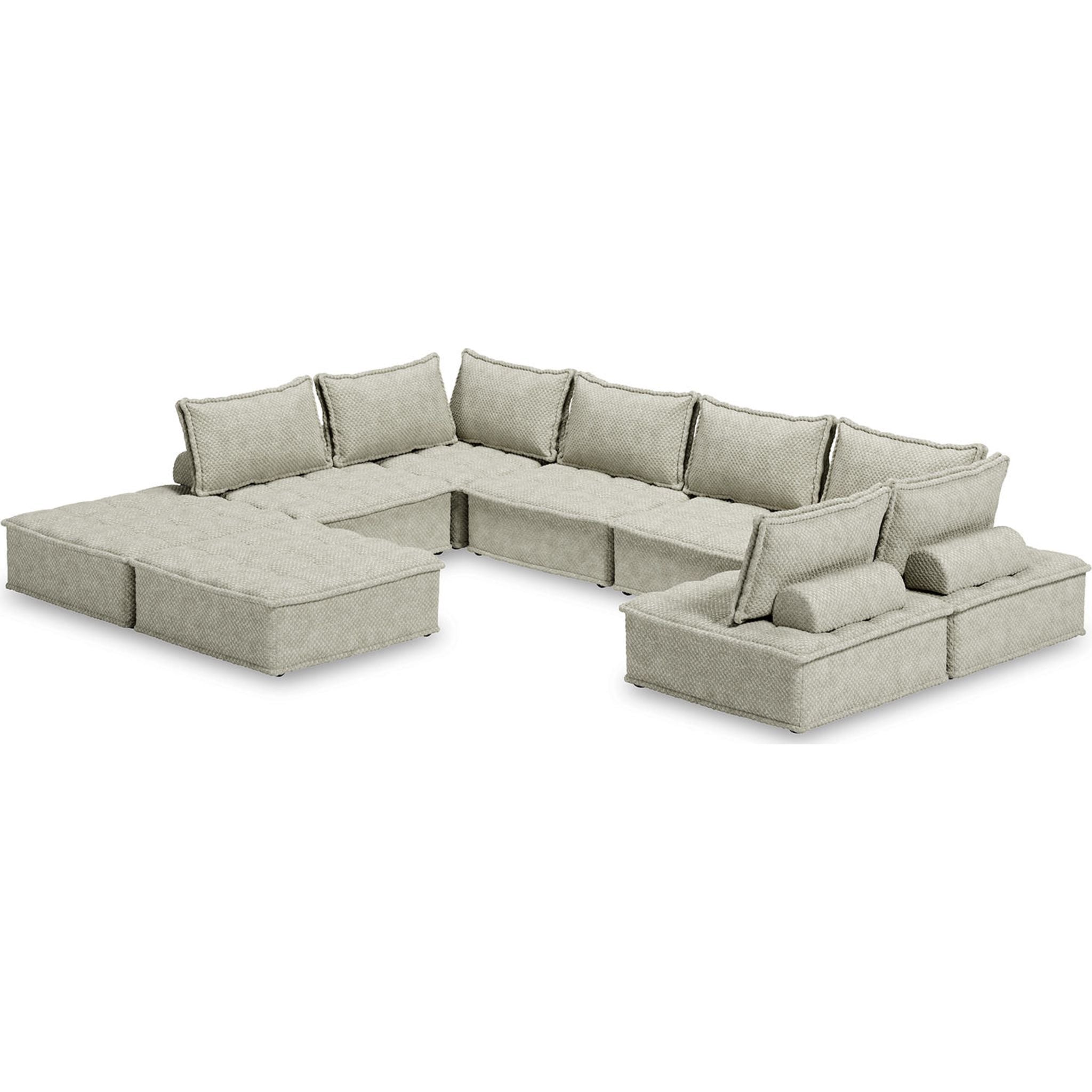 8-Piece Modular Sectional Sofa Set - Modern L-Shaped Couch with Reversible Chaise for Living Room, Family Room & Home Theater