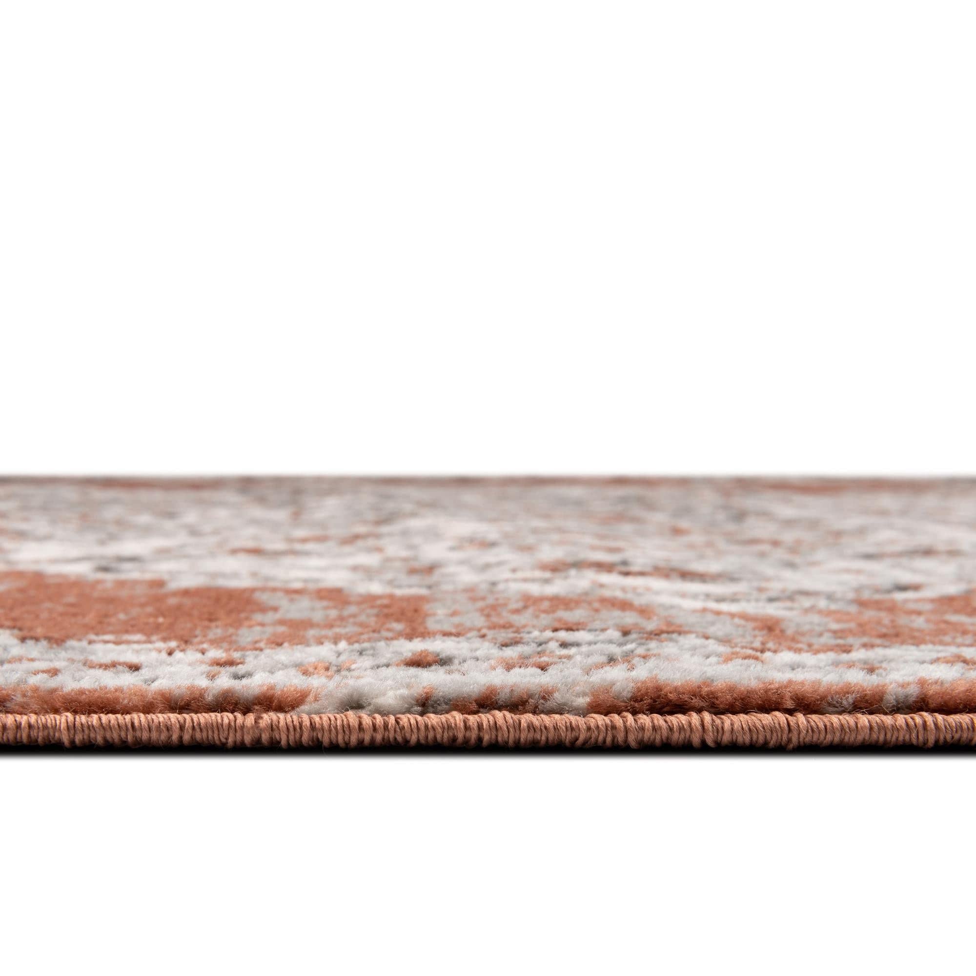 Unique Loom Nyla Collection Smile Round Area Rug 10' x 10' - Salmon Pink & Black Modern Boho Rug for Living Room, Bedroom, Nursery Decor
