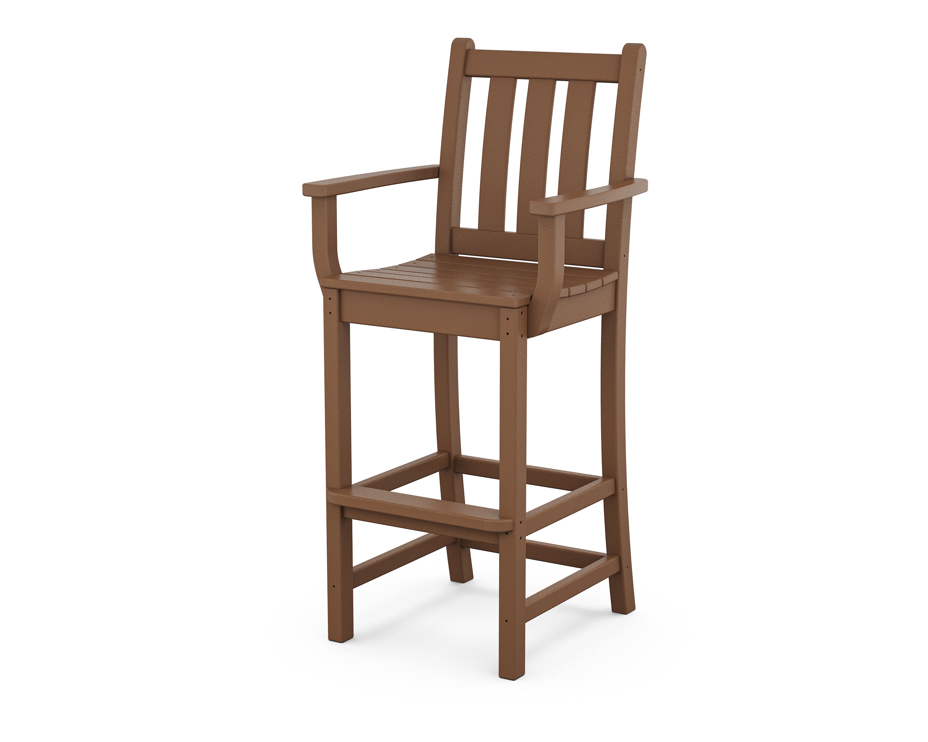 POLYWOOD Traditional Outdoor Garden Bar Arm Chair - Durable & Weather-Resistant for Patio, Deck, Poolside & Backyard Relaxation