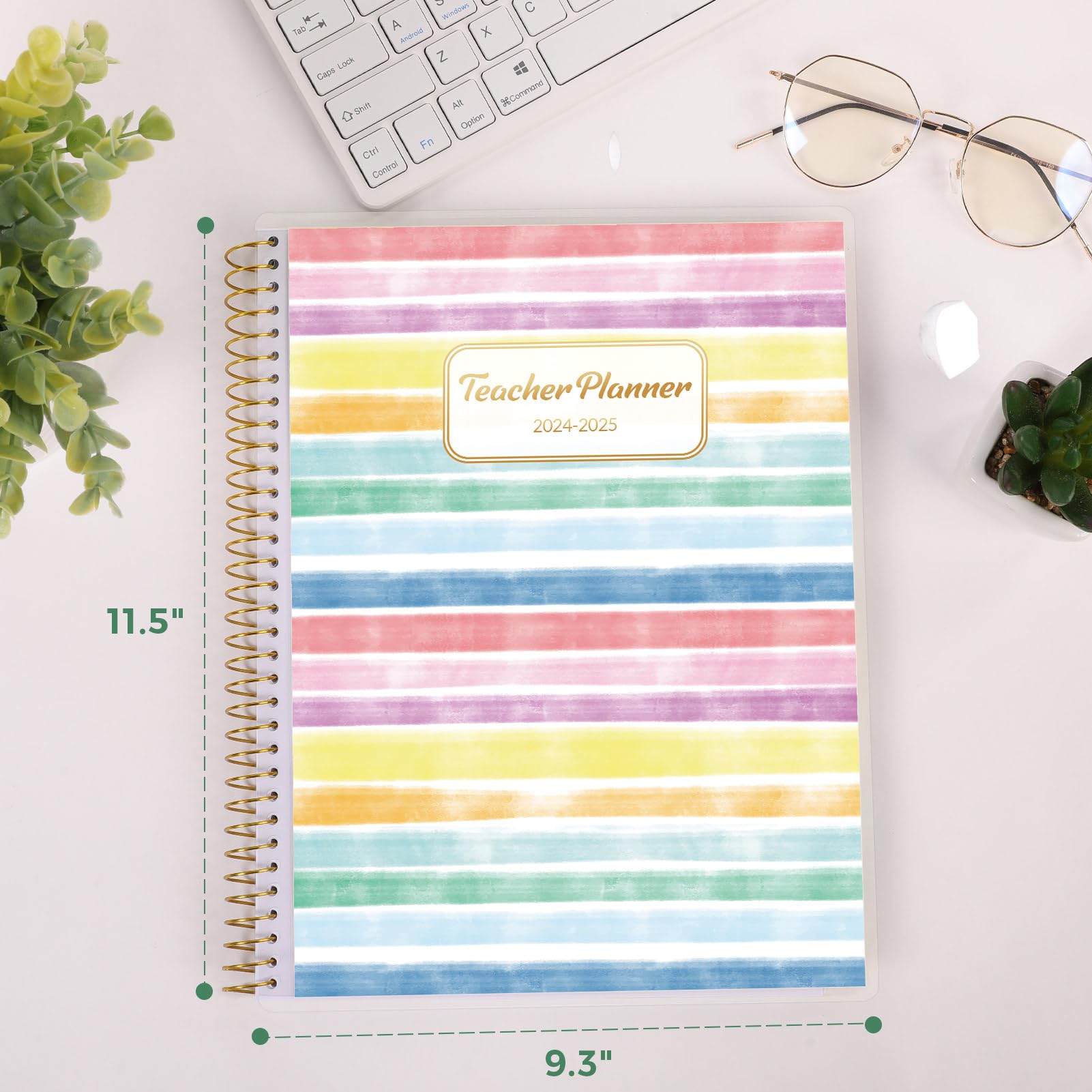 Skydue 2024-2025 Teacher Planner - Academic Year Lesson Plan Book (July 2024 to June 2025) with Monthly Tabs, Spiral Bound, Stickers & Functional Pages - 8.5