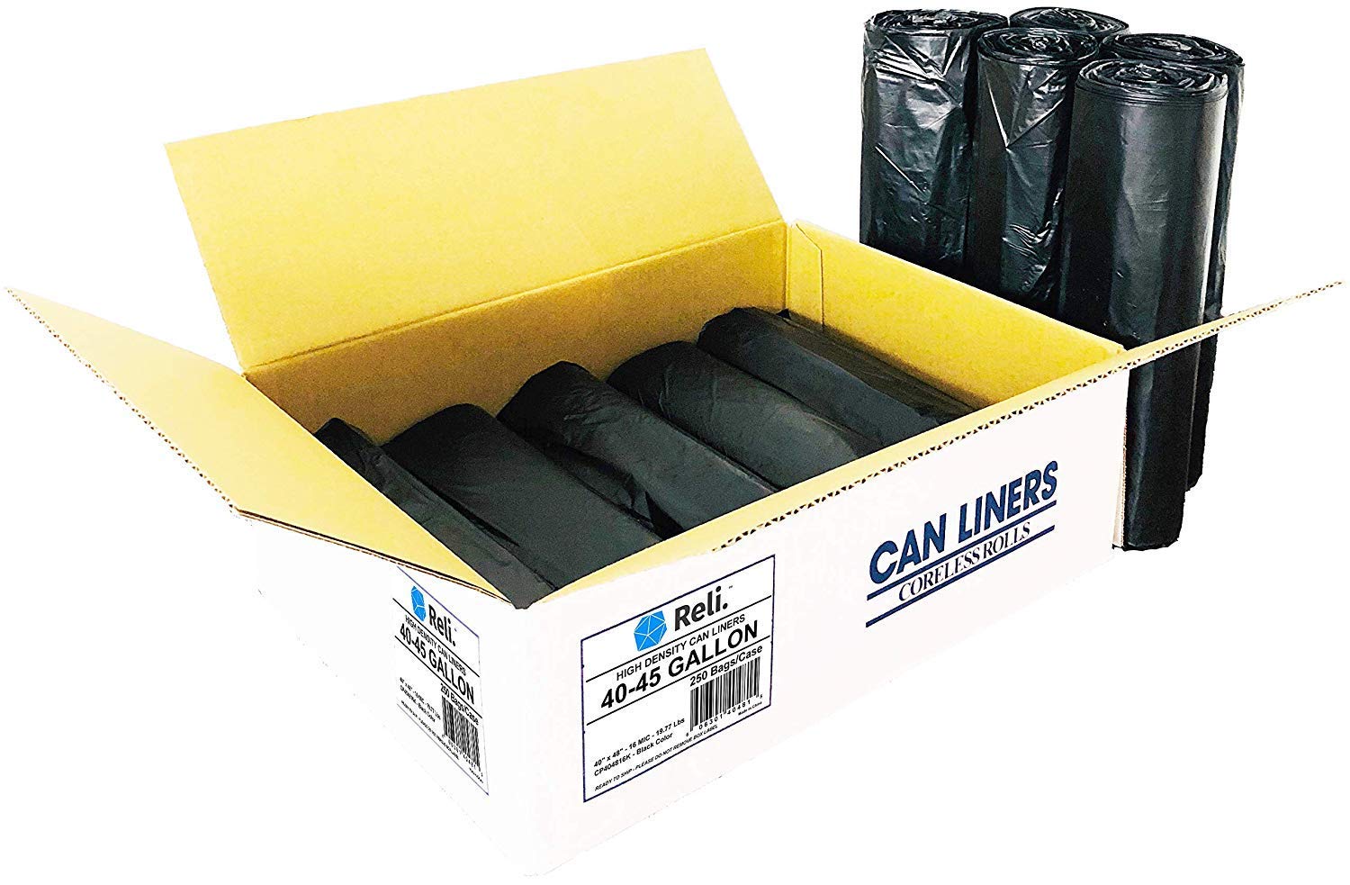 Heavy Duty 40-45 Gallon & 13 Gallon Trash Bags - 250 Large & 1000 Small Garbage Bags for Home, Office, Kitchen, and Outdoor Use