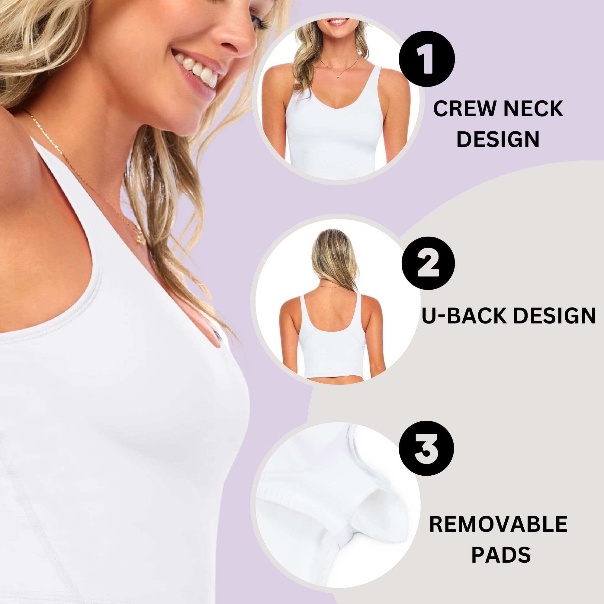 M&M SCRUBS Women's Longline Wirefree Yoga Top with Medium Support & Padded Sports Bra - 5-Piece Exercise Workout Bands Set for Yoga, Pilates, Gym & Home Fitness Training