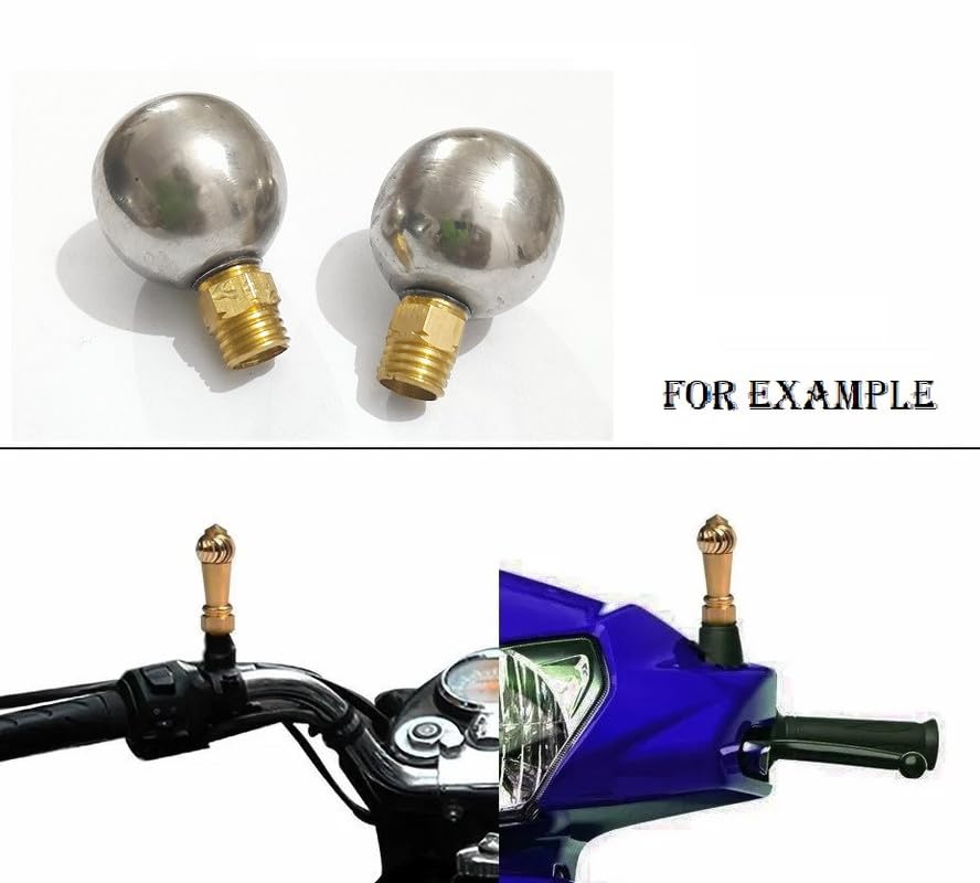 Autofetch Steel Round Bike Handlebar Mirror Screw Set (2-Pack) - Compatible with Hero Splendor Pro Classic - Rear View Mirror Mount for Safe Cycling & Commuting