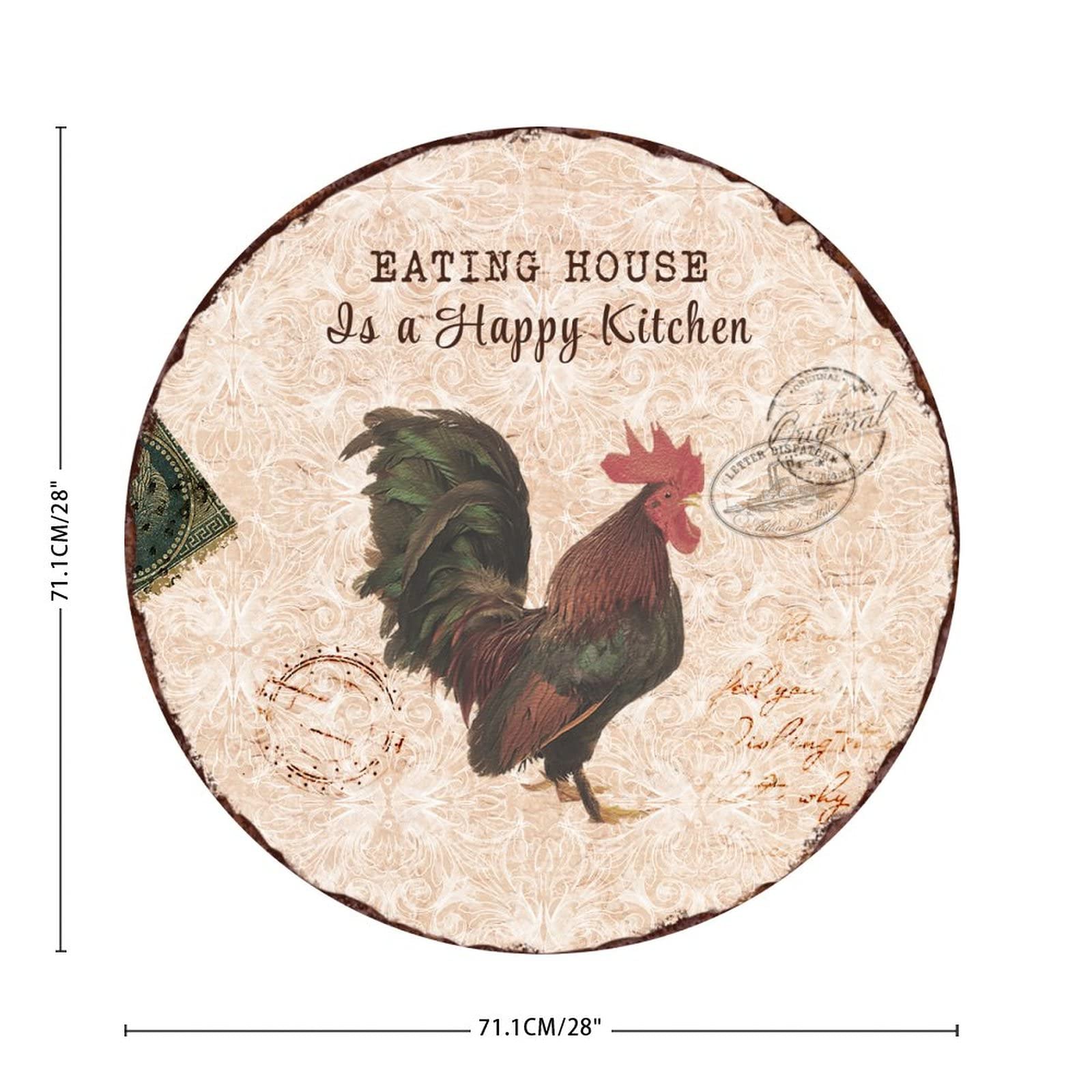 Happy Kitchen Rooster Wall Decal - Self-Adhesive Home & Office Decor for Walls, Sofas, Trucks