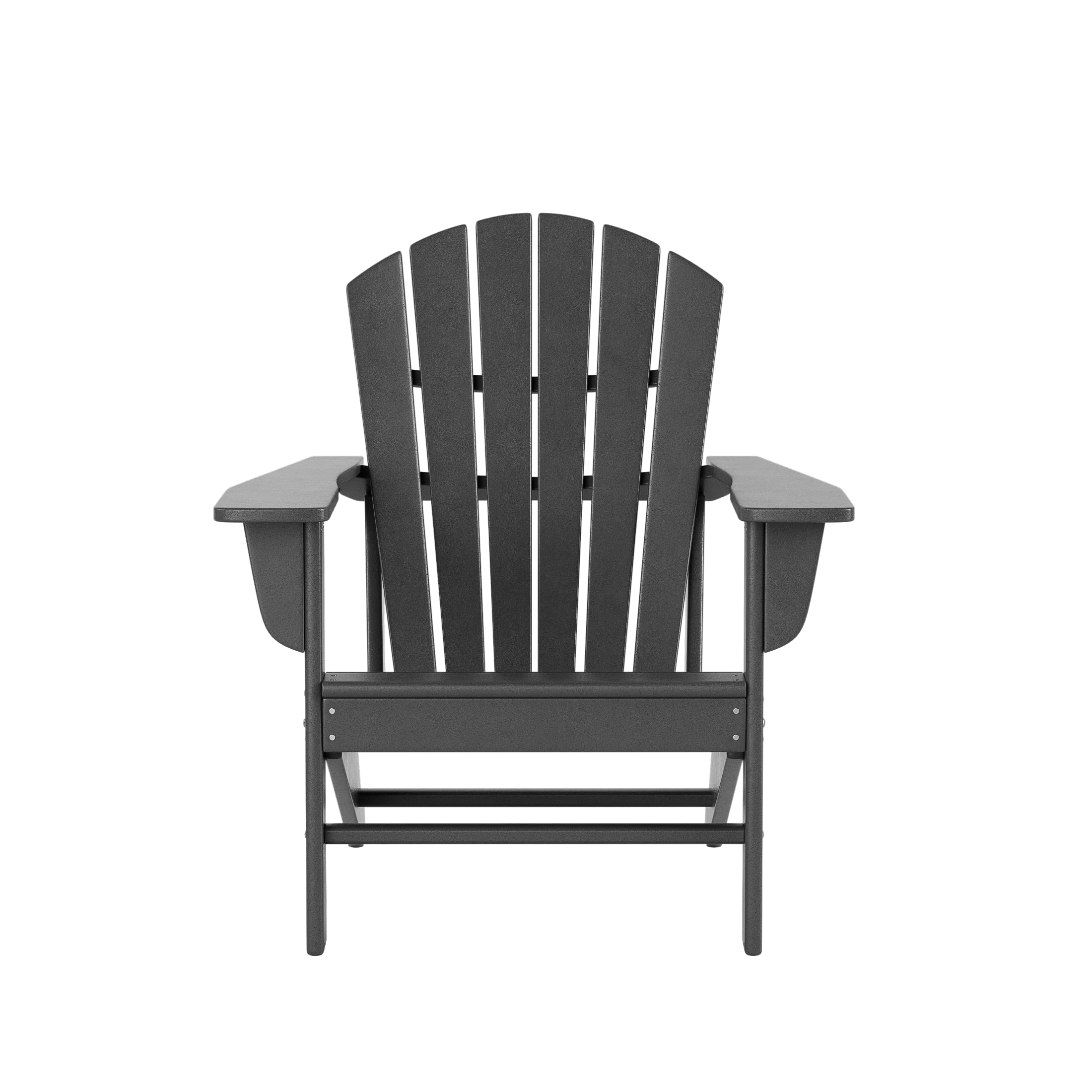 Outdoor Adirondack Chairs Set with Table - Gray Poly Lumber for Patio & Garden