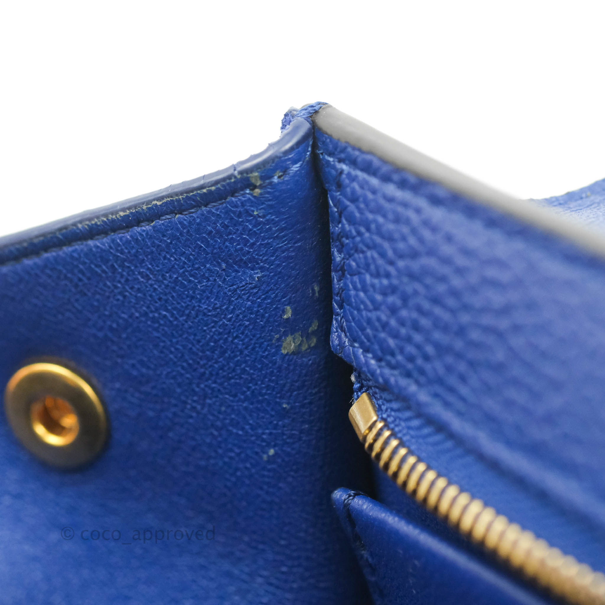 Celine Sleek Small Tri-Color Trapeze Bag in Blue Calfskin Leather - Perfect for Work, Travel & Everyday Use