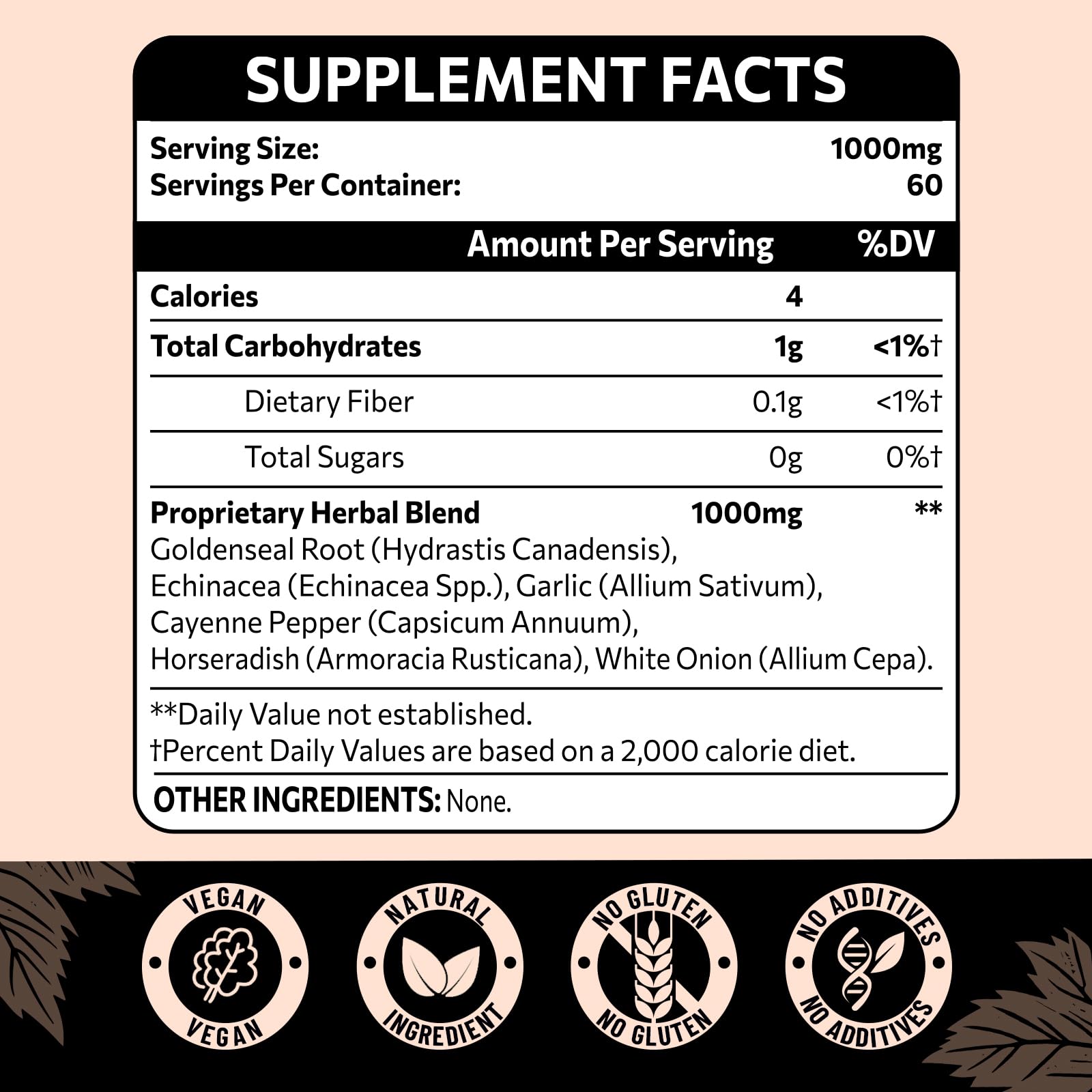 Organic Goldenseal Root Powder 1000mg - Pure Herbal Supplement for Immune Support & Gut Health, Gluten-Free, Natural Goldenseal Powder - 60 Servings (1 Bottle) | Immune Booster, Digestive Aid & Natural Wellness Support