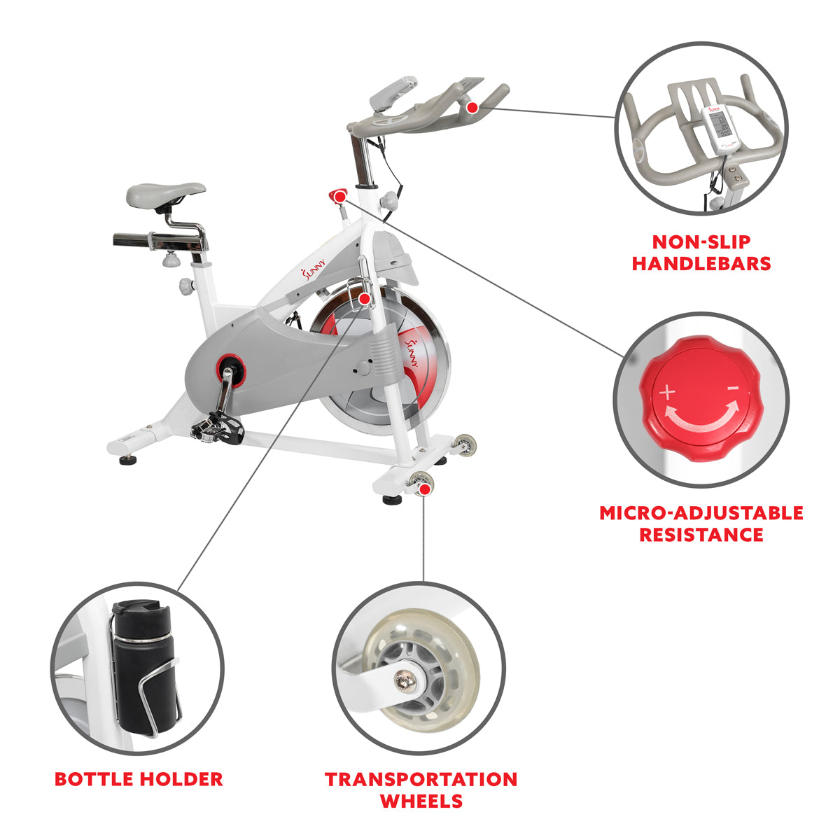 Premium Magnetic Belt Drive Indoor Cycling Bike - Quiet & Smooth Home Exercise Bike for Cardio & Fitness Training - Perfect for Home Gym, Spin Classes & Weight Loss