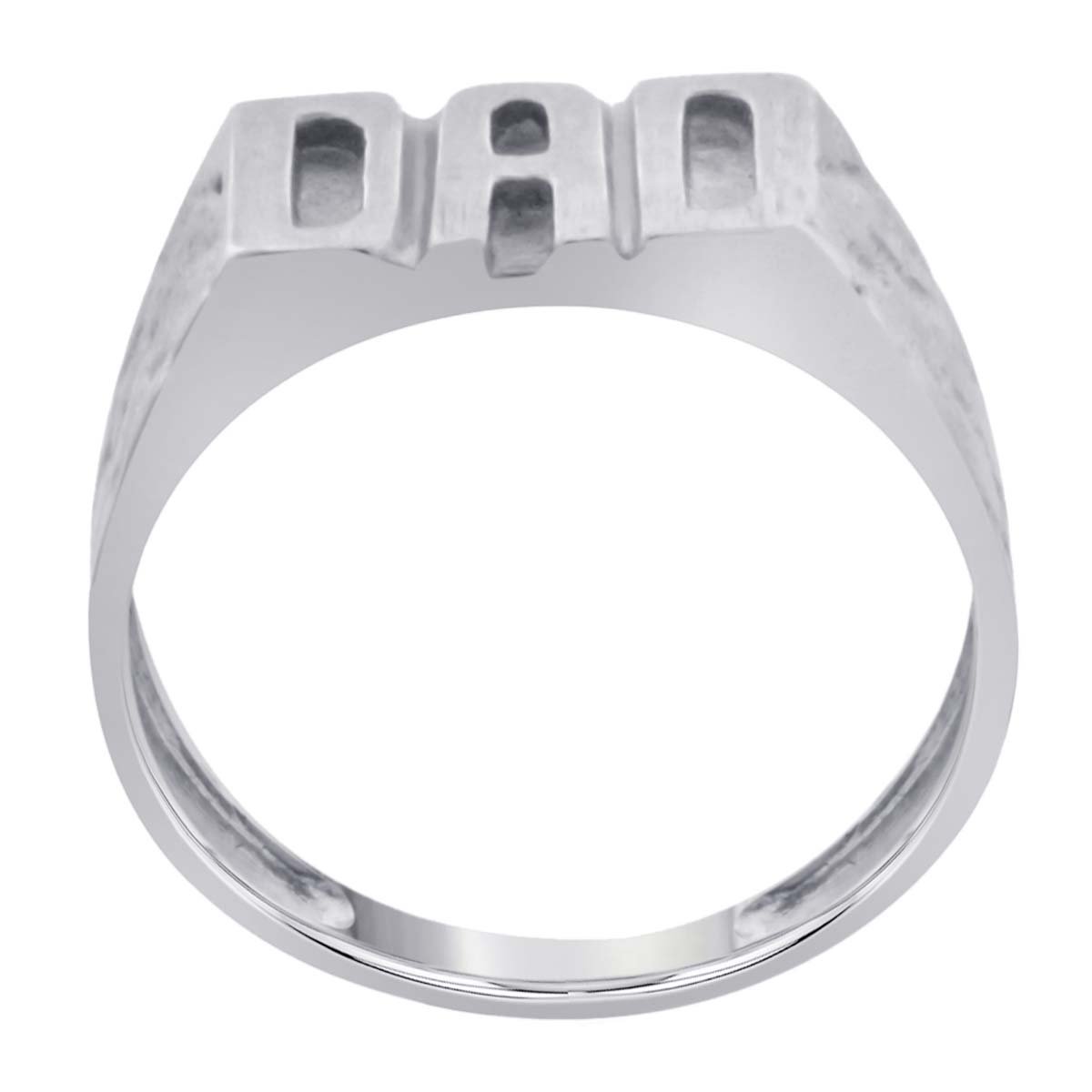 Handcrafted 10K White Gold Dad Ring for Men – 0.0 Carat Father's Day Gift | Perfect Anniversary, Birthday & Special Occasion Jewelry for Dads