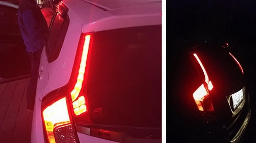 iJDMTOY Red LED Tail Lights & Brake Lights - Compatible with 2015-2020 Honda Fit, Direct OEM Replacement with 14 High-Power SMD LEDs | Enhanced Visibility & Style for Night Driving & Car Customization