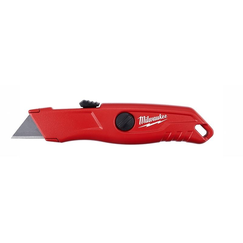 48-Pack 22-Inch Self-Retracting Utility Knife - Heavy Duty Safety Box Cutter for Warehouse, Construction, and DIY Projects - Sharp Replaceable Blades for Cardboard, Packaging, and Craft Cutting