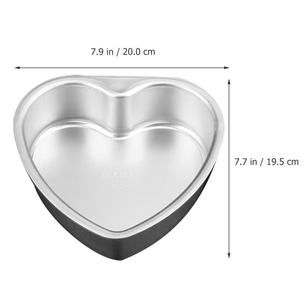 HEMOTON 8-Inch Heart Shaped Cake Pan with Removable Bottom - Non-Stick Aluminum Baking Pan for Valentine's Day, Anniversary, Birthday Cakes - Perfect for Home Bakers and Professional Chefs