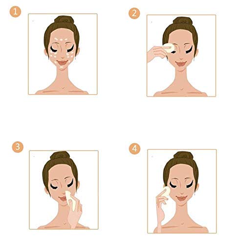 6-Piece White Cotton Powder Puff Set with Strap (4.5cm) - Perfect for Blending Face Powder, Foundation, Loose Powder & Mineral Makeup - Ideal for Professional Makeup Application & Travel Touch-Ups