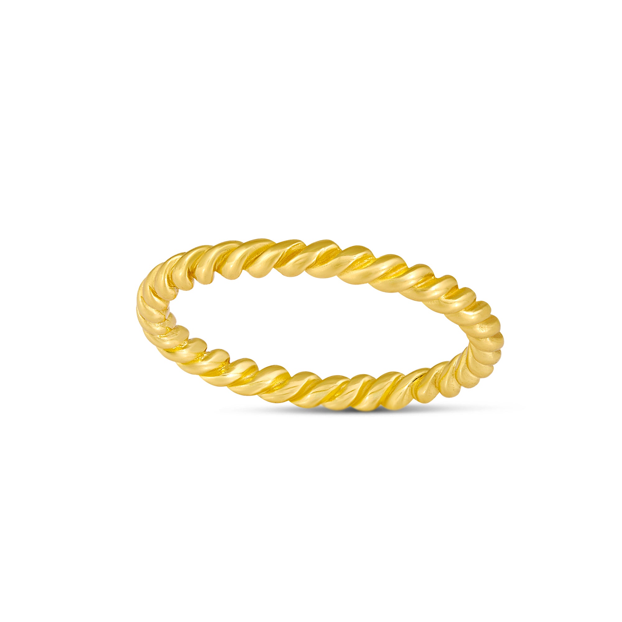 Elegant Rope Twist Gold Ring Band for Women - 14K Solid Gold Stackable Ring - Perfect for Everyday Wear, Gifts & Special Occasions