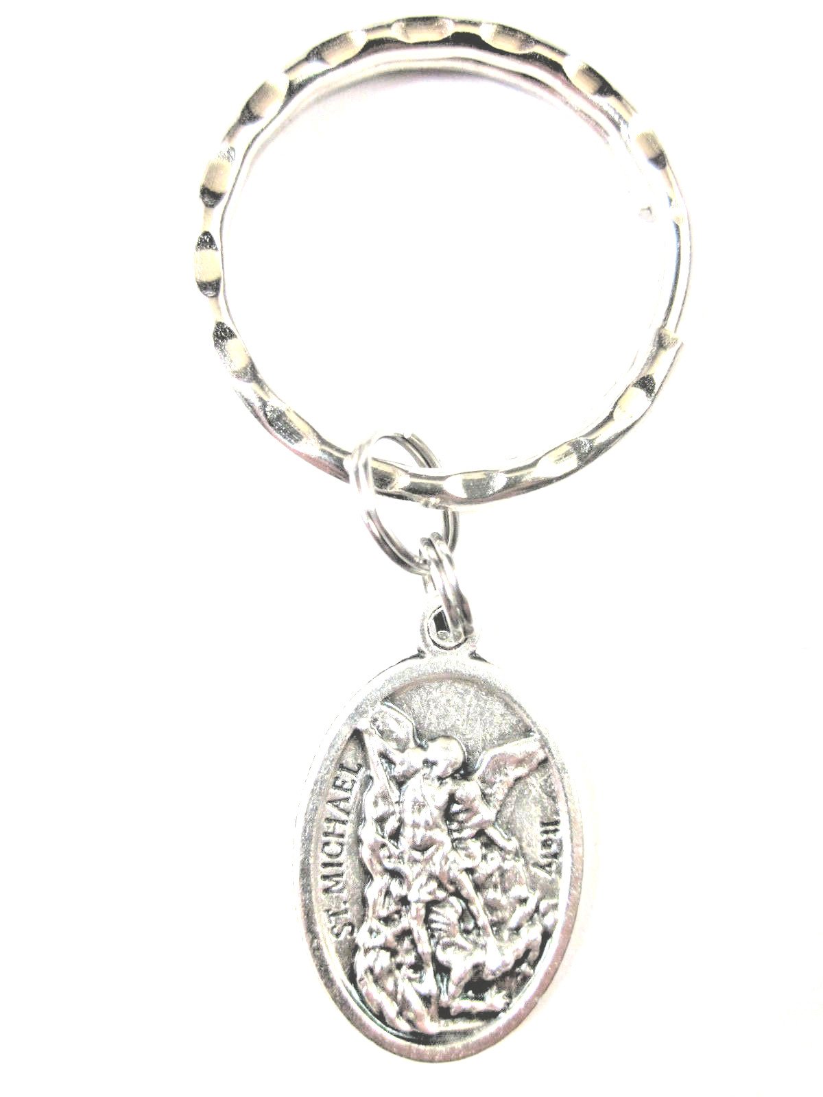 St. Michael & St. Christopher Medal Keychain - Italian Religious Jewelry Gift Set with Prayer Card - Perfect for Baptism, First Communion & Spiritual Protection