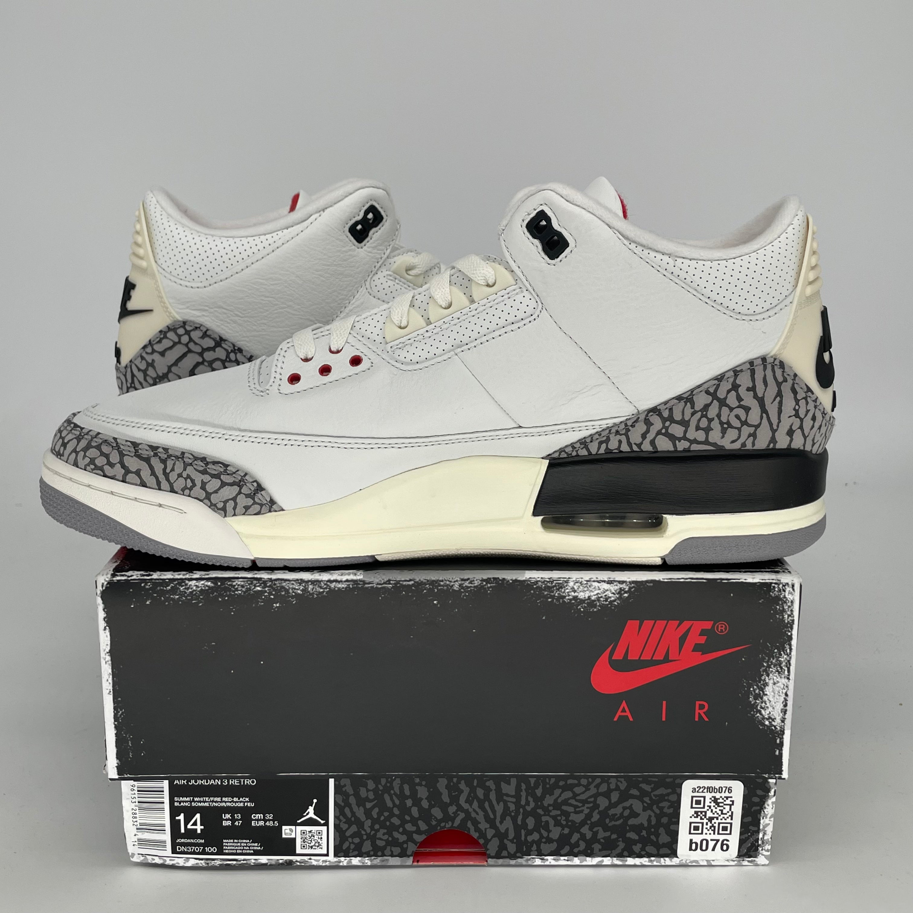 AIR JORDAN 3 White Cement Reimagined Basketball Shoes - Men's Size 14 (DN3707-100) - Retro Style Sneakers for Casual Wear & Street Fashion
