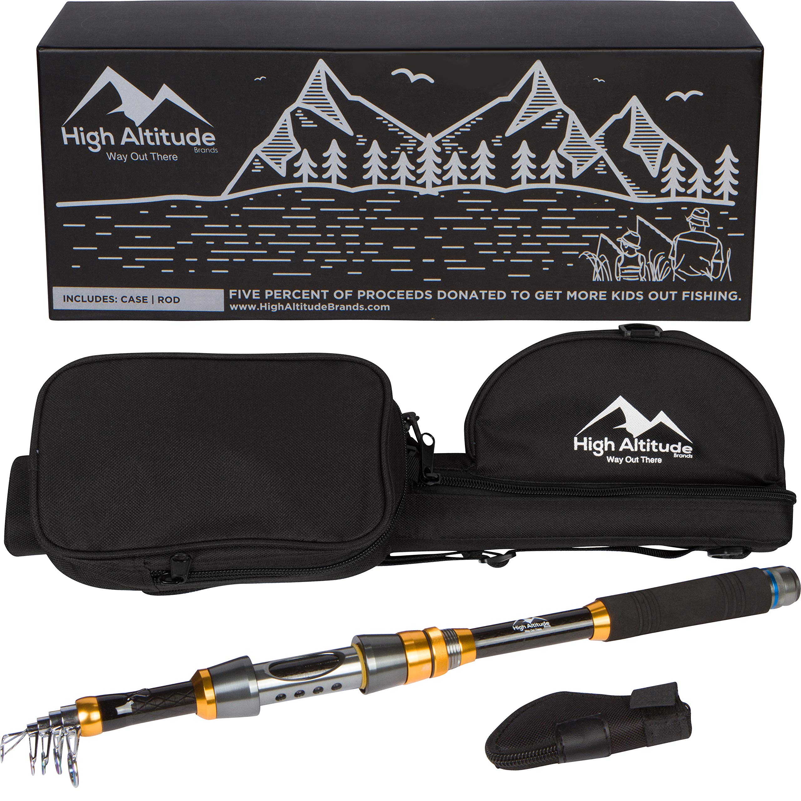 Lightweight Portable Telescopic Fishing Pole with Case - Spinning Reel Rod Combo for Motorcycle, Car, Hiking & Backpacking | Compact Travel Fishing Gear for Wheelchair Users & Outdoor Adventures