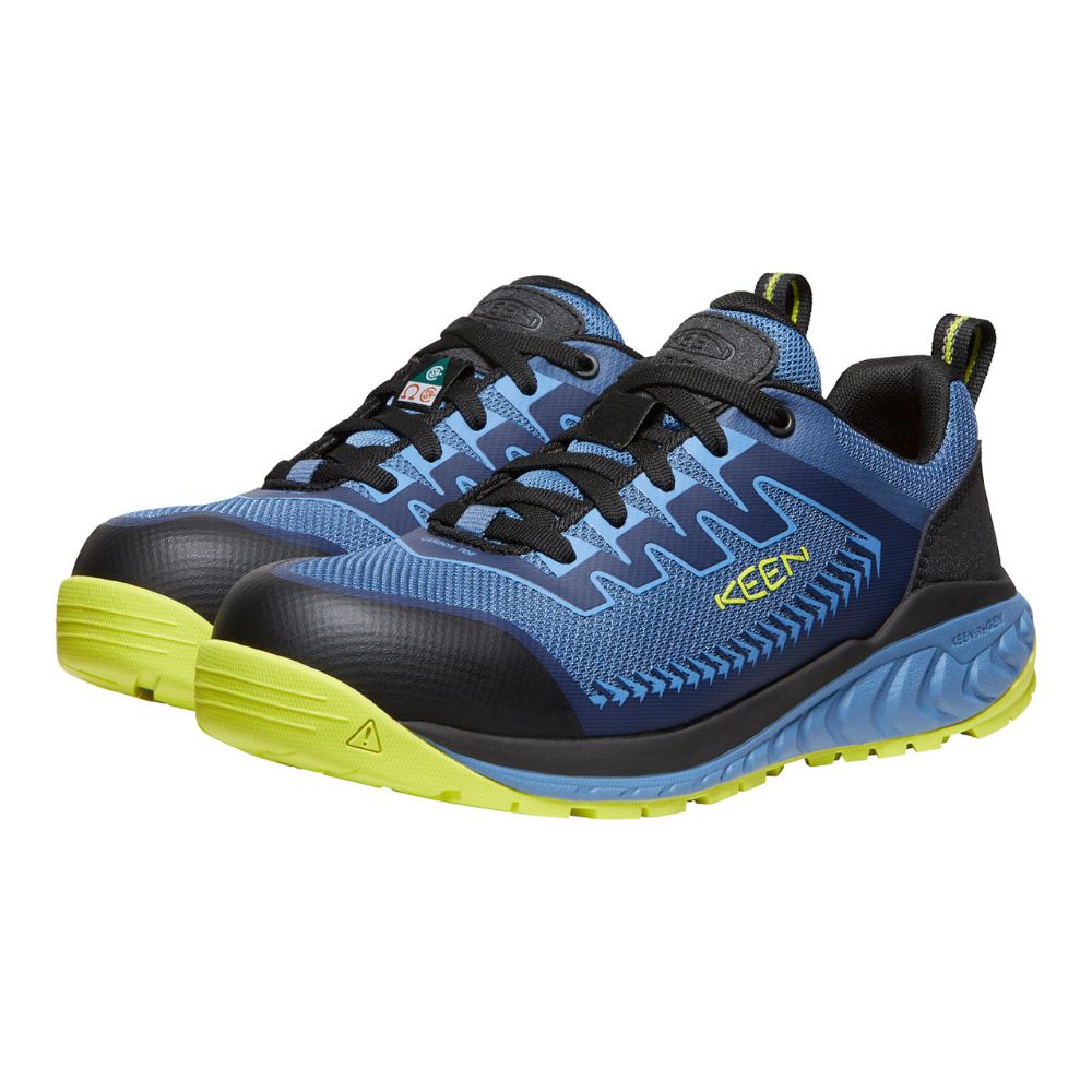 Keen Arvada Men's Composite Toe Athletic Work Shoes - Lightweight & Slip-Resistant Safety Shoes for Construction, Warehouse & Outdoor Work (Blue, Model 1027681)