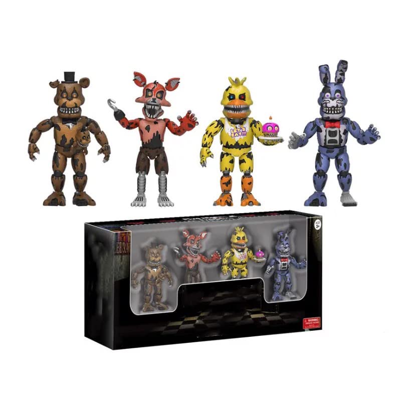 JIONUK 4PCS FNAF Action Figures Set - Five Nights at Freddy's Collectible Dolls for Kids & Gamers, PVC Character Toys, Perfect Gift for Birthday & Halloween (FNAF 3) - Great for Display, Role Play & Gaming Collections