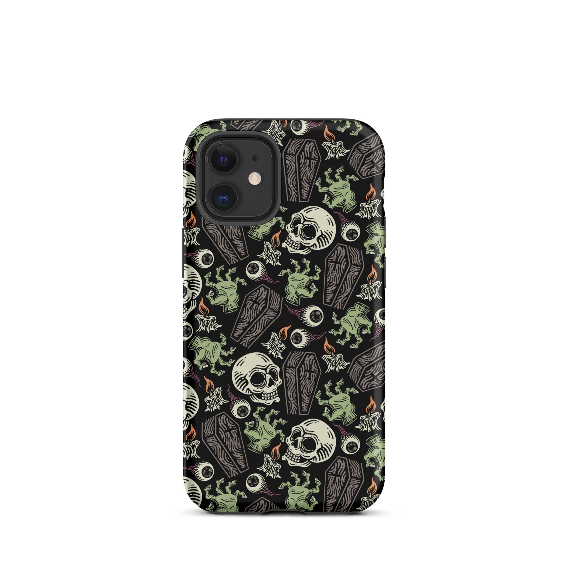 Premium Skeleton Horror iPhone Case - Durable Shockproof Protection for iPhone 12/13/14/15 Pro Max - Gothic Halloween Aesthetic Phone Cover for Parties & Cosplay