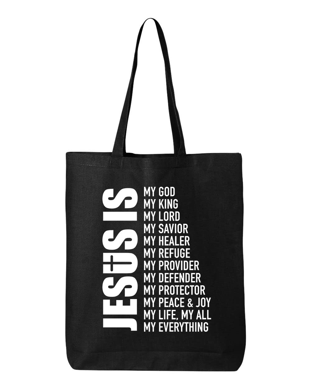 Jesus is My Everything Tote Bag - Eco-Friendly Cotton Reusable Shopping Bag (6 oz) - Perfect for Church, Bible Study & Daily Groceries