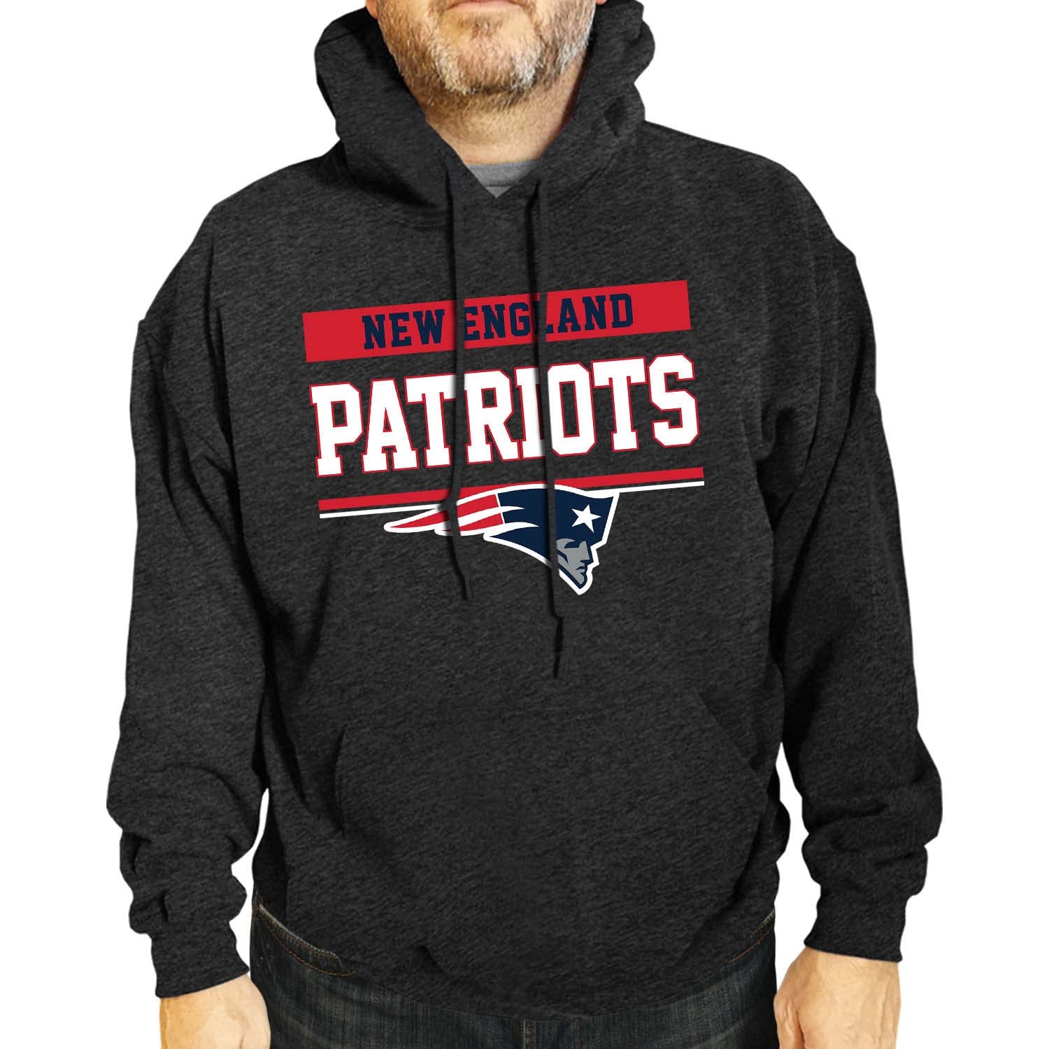 NFL Team Fan Apparel - Men's Charcoal Hooded Sweatshirt for Game Day | Cotton Polyester Blend | Stay Warm & Show Team Spirit | Perfect for Football Games, Tailgating & Casual Wear