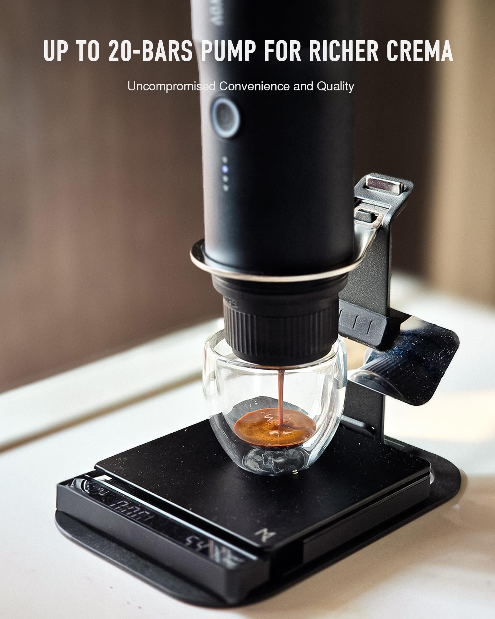 Portable Electric Espresso Maker - 20 Bar Pressure Mini Coffee Machine for Ground Coffee & Capsules, Self-Heating 12V Car Travel Coffee Maker with 9000mAh Rechargeable Battery - Perfect for Camping, RV, Hiking, Office & Home Use