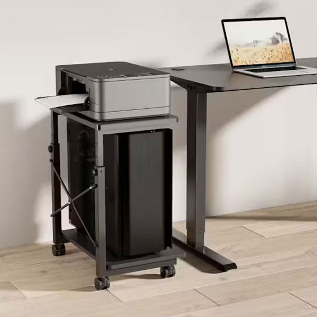 Activiva Adjustable Height PC & Printer Stand - Ergonomic Office Storage Organizer for Desk, Computer, and Home Workspace - Perfect for Small Spaces and Cable Management