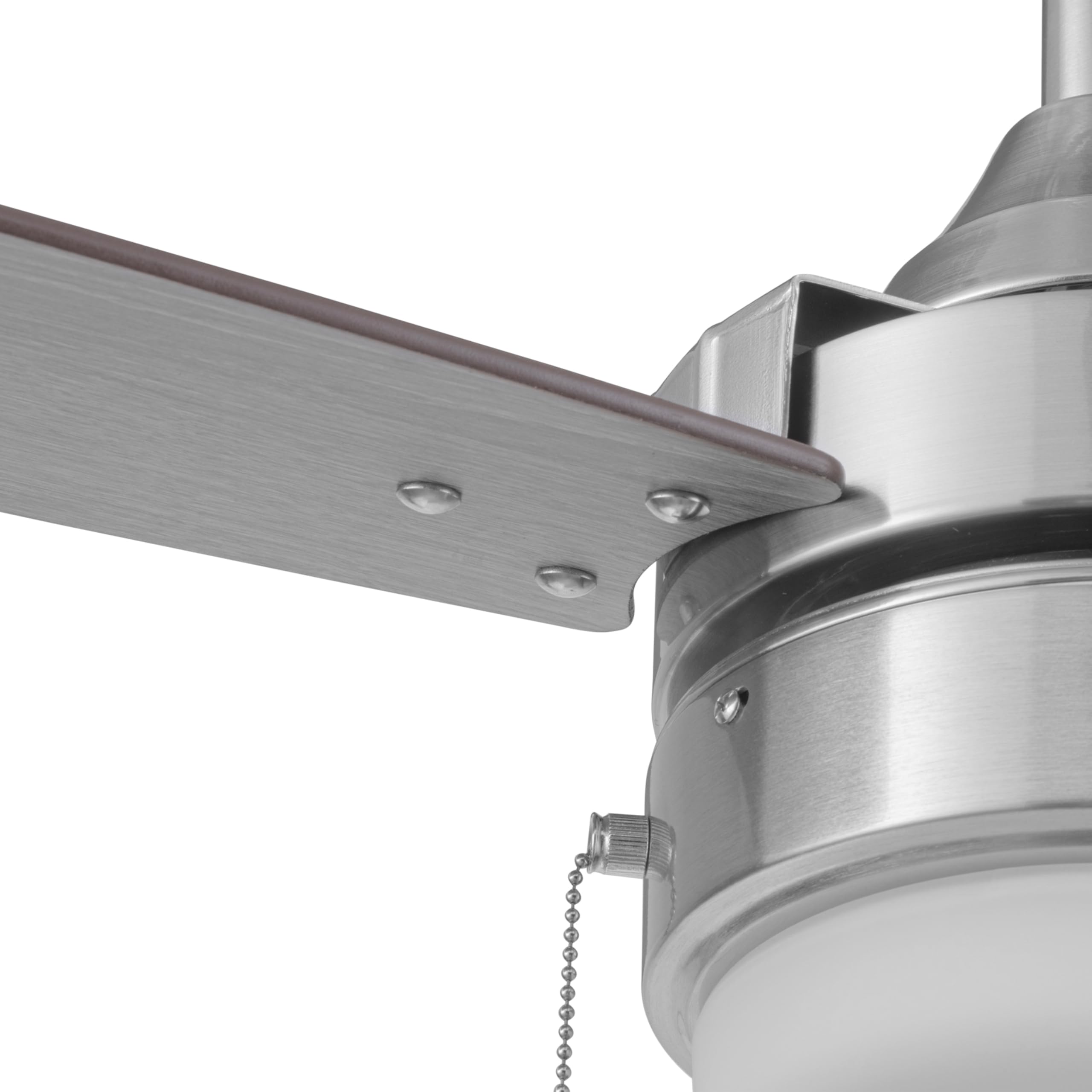 Honeywell 48 Inch Ceiling Fan with Color Changing LED Light, Pull Chain, Dual Mounting Options, 3 Reversible Blades - Brushed Nickel | Indoor Cooling for Living Room, Bedroom & Patio