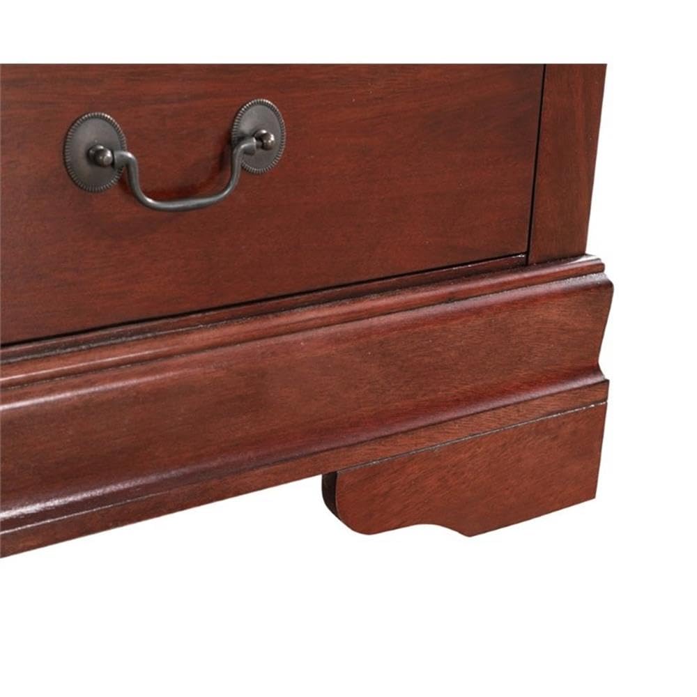 Glory Furniture Louis Phillipe TV Stand - Cherry Wood Entertainment Center for Living Room, Bedroom & Home Theater