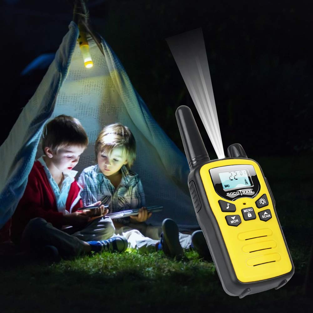 Rechargeable Walkie Talkies for Adults - 3 Pack Long Range Two-Way Radios (5 Miles) with USB Charging Cable - Blue, Yellow, Pink - Perfect for Camping, Hiking, Outdoor Adventures & Emergency Communication