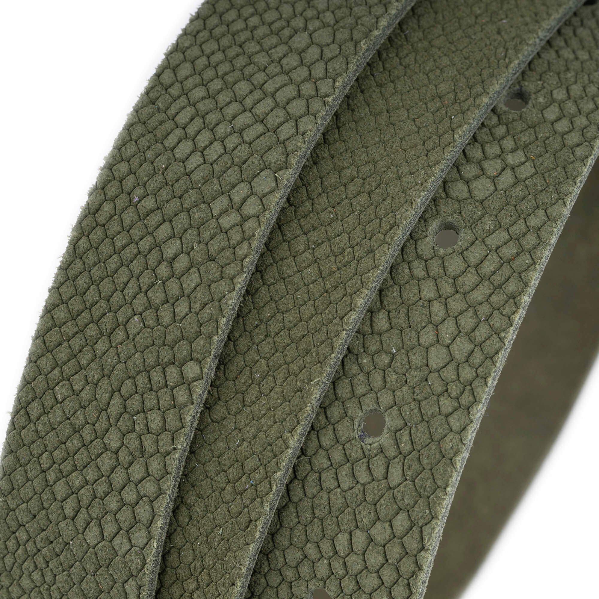 2.5cm Olive Green Snake Embossed Leather Belt Strap for Dunhill Buckles - Premium Replacement Belt for Men's Fashion Accessories